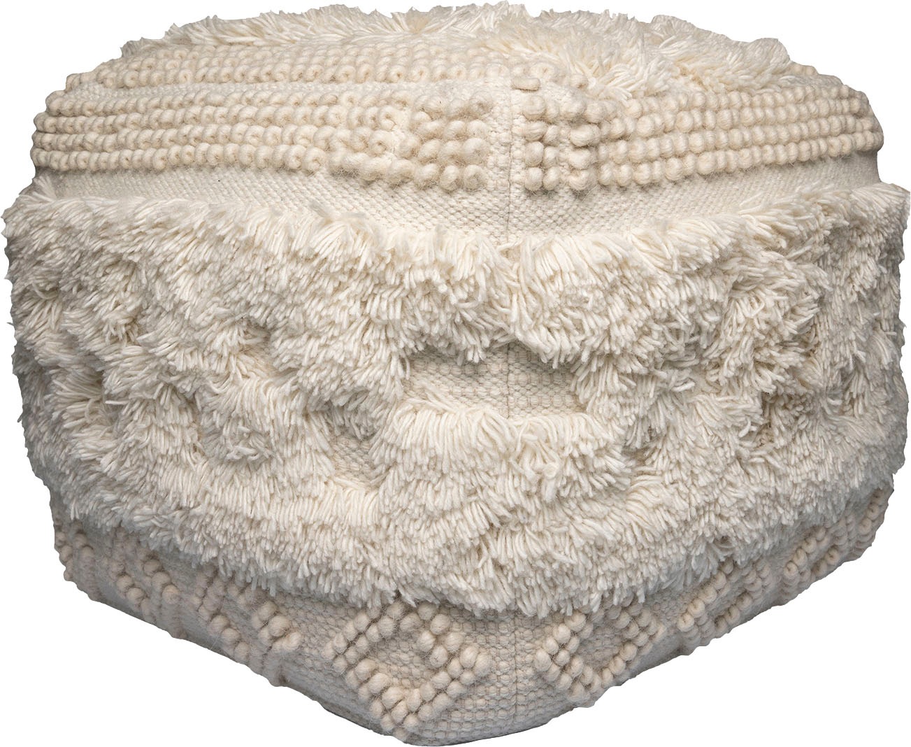 Kayoom Pouf »Pouf Bohist 125 50cm x 50cm«, (1 St.), handgefertigt, Unikat, sehr gut kombinierbar