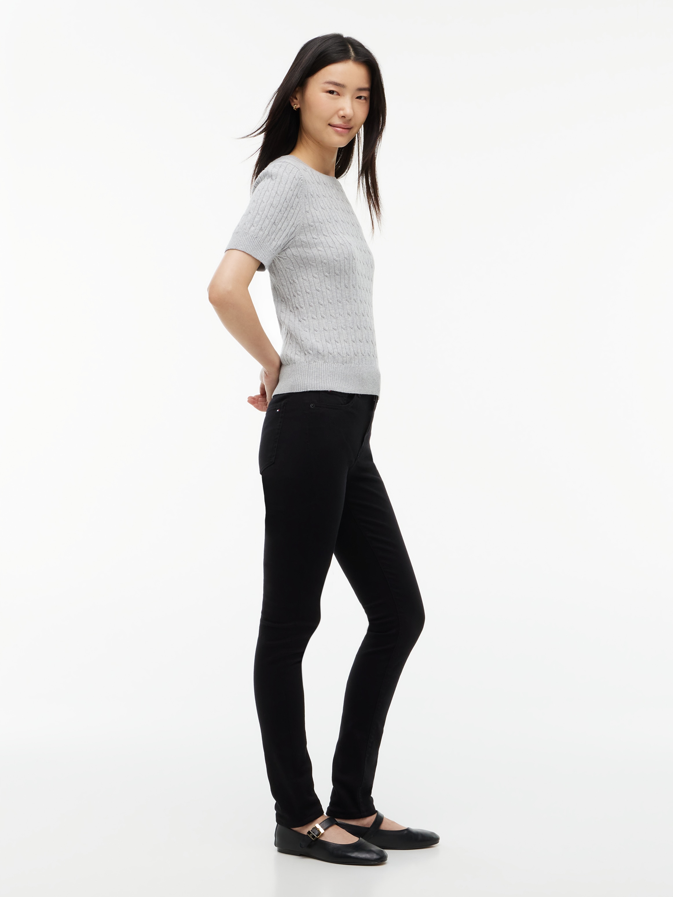 Tommy Hilfiger Jeans skinny »COMO MID RISE SKINNY STAY BLACK« Mélange de coton, taille régulière