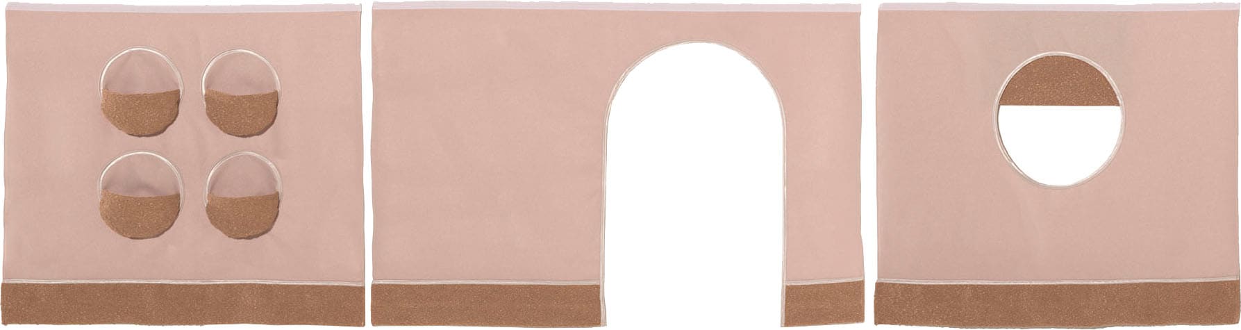 Vipack Spielbett »Forrest 90/200 aus massiver Buche weiss lackiert, inkl. Vorhang-Set« stabil gebaut mit umlaufenden Absturzschutz, Leiter und Rolllattenrost