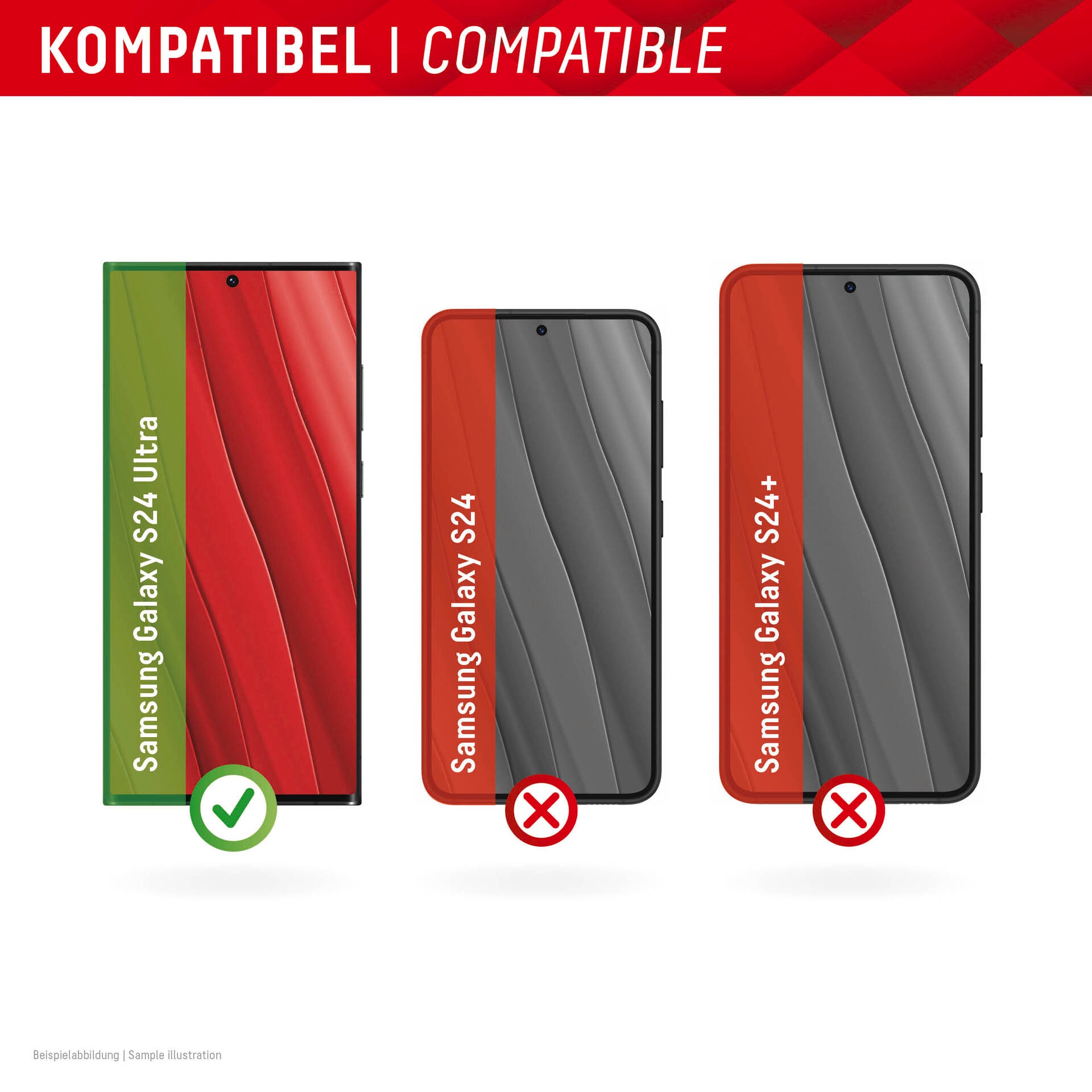 Displex Verre de protection d'écran »Real Glass + Case« für Samsung Galaxy S24 Ultra Displayschutzfolie Displayschutz Rundumschutz 360 Grad splitterfest