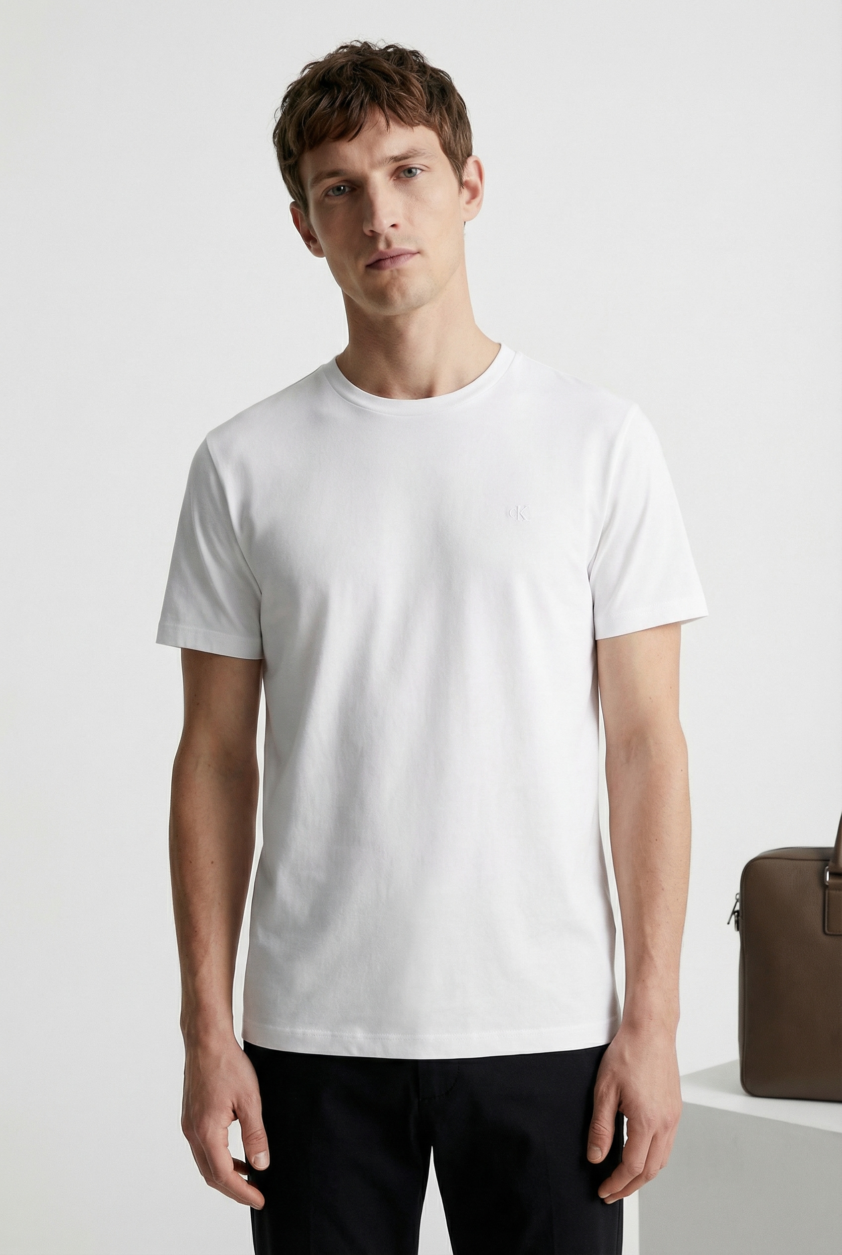 Calvin Klein T-shirt »2 Pack SS STRETCH COTTON SLIM TEE« Paquet, 2 col rond, coupe slim