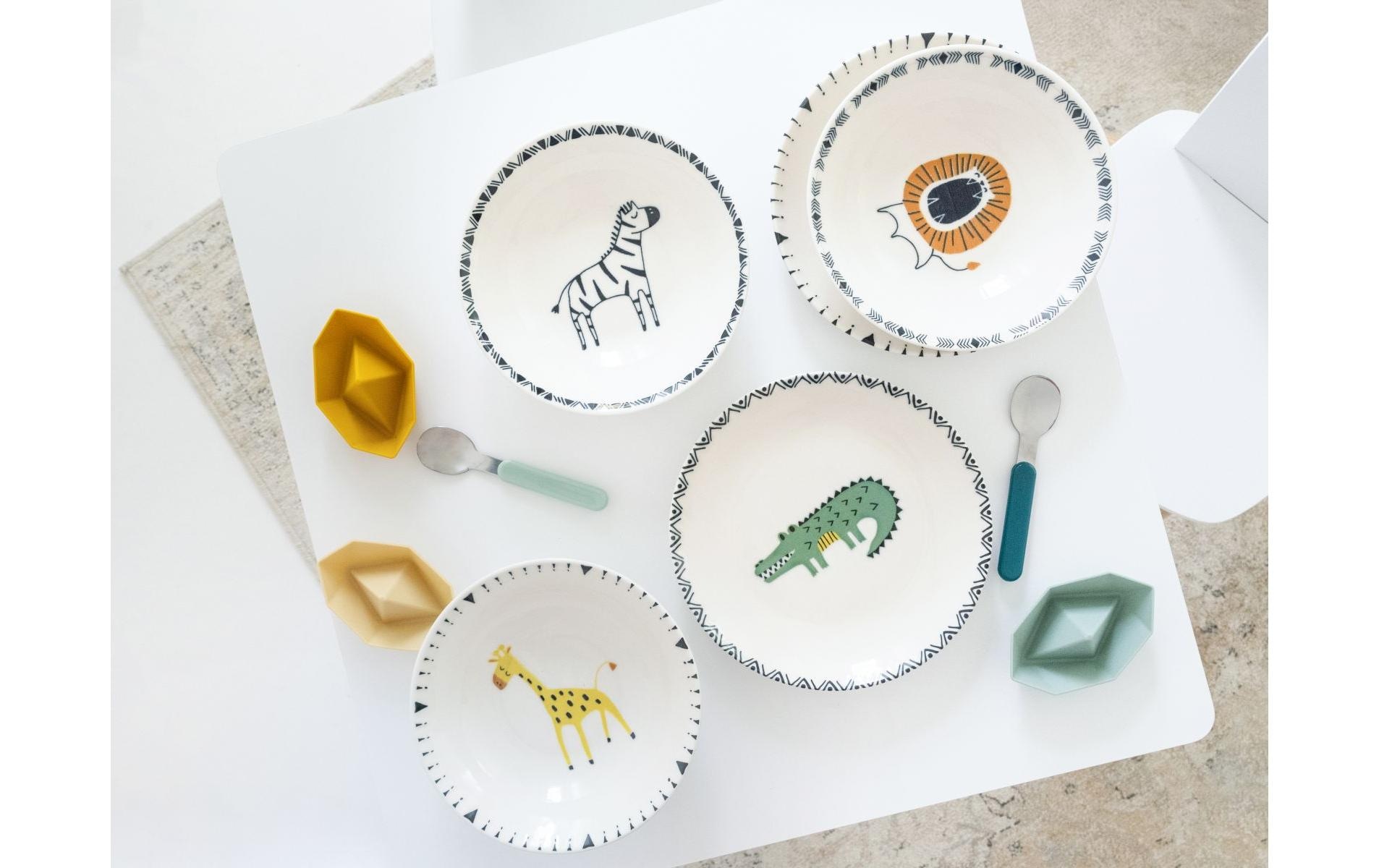 CreaTable Set de vaisselle pour enfants »Safari 8-teilig Steinzeug Bunt«
