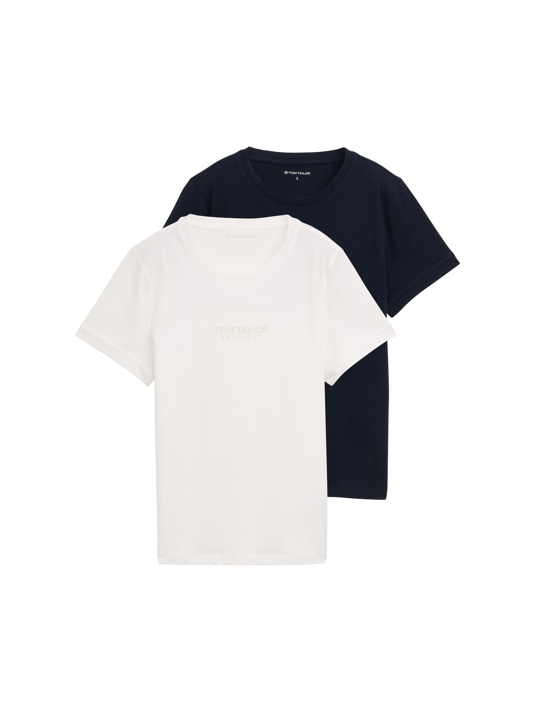 Image of TOM TAILOR T-Shirt Packung, 2 Stk. mit Logo Schriftzug