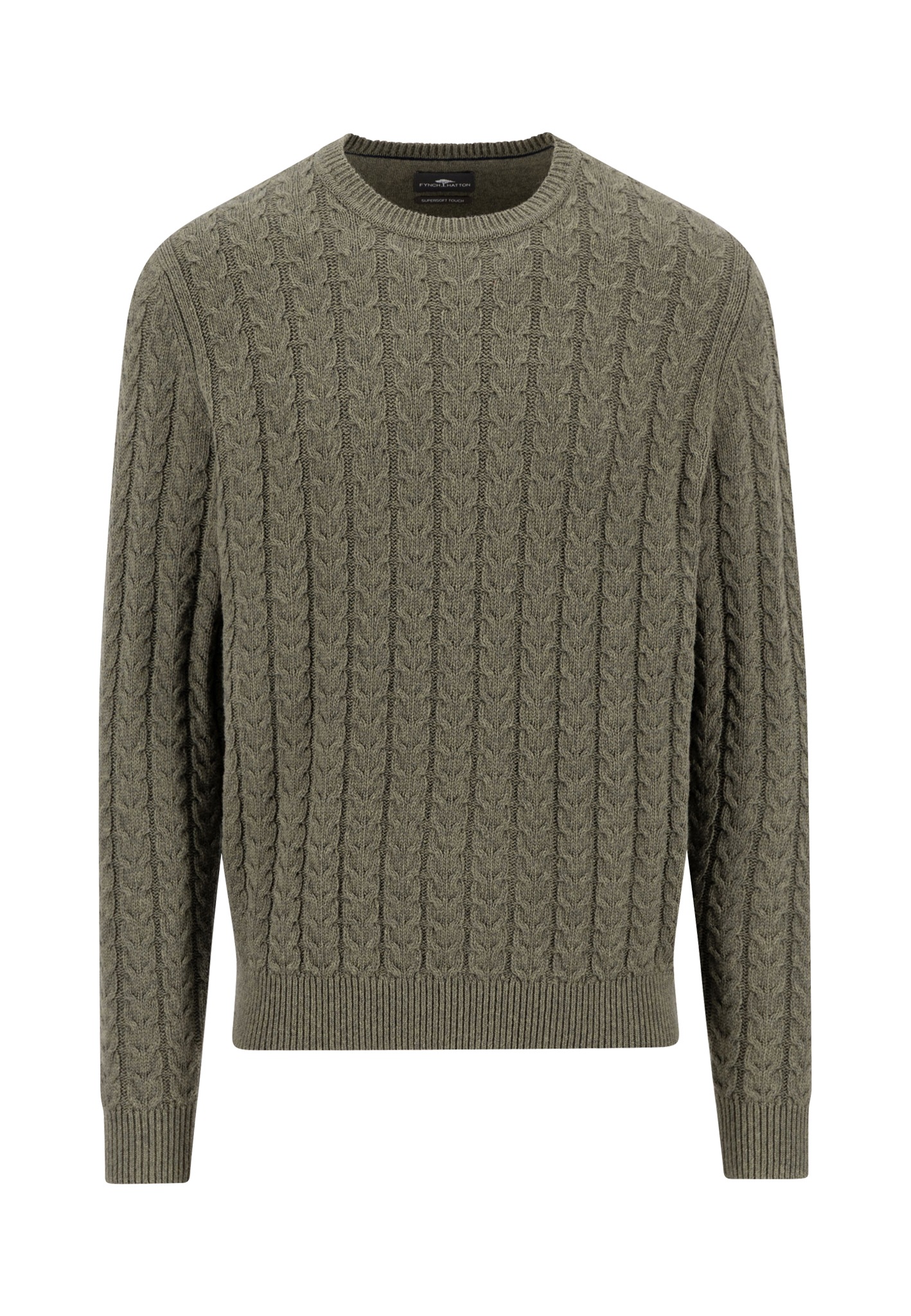 Image of FYNCH-HATTON Strickpullover mit Zopfmuster und Wolle