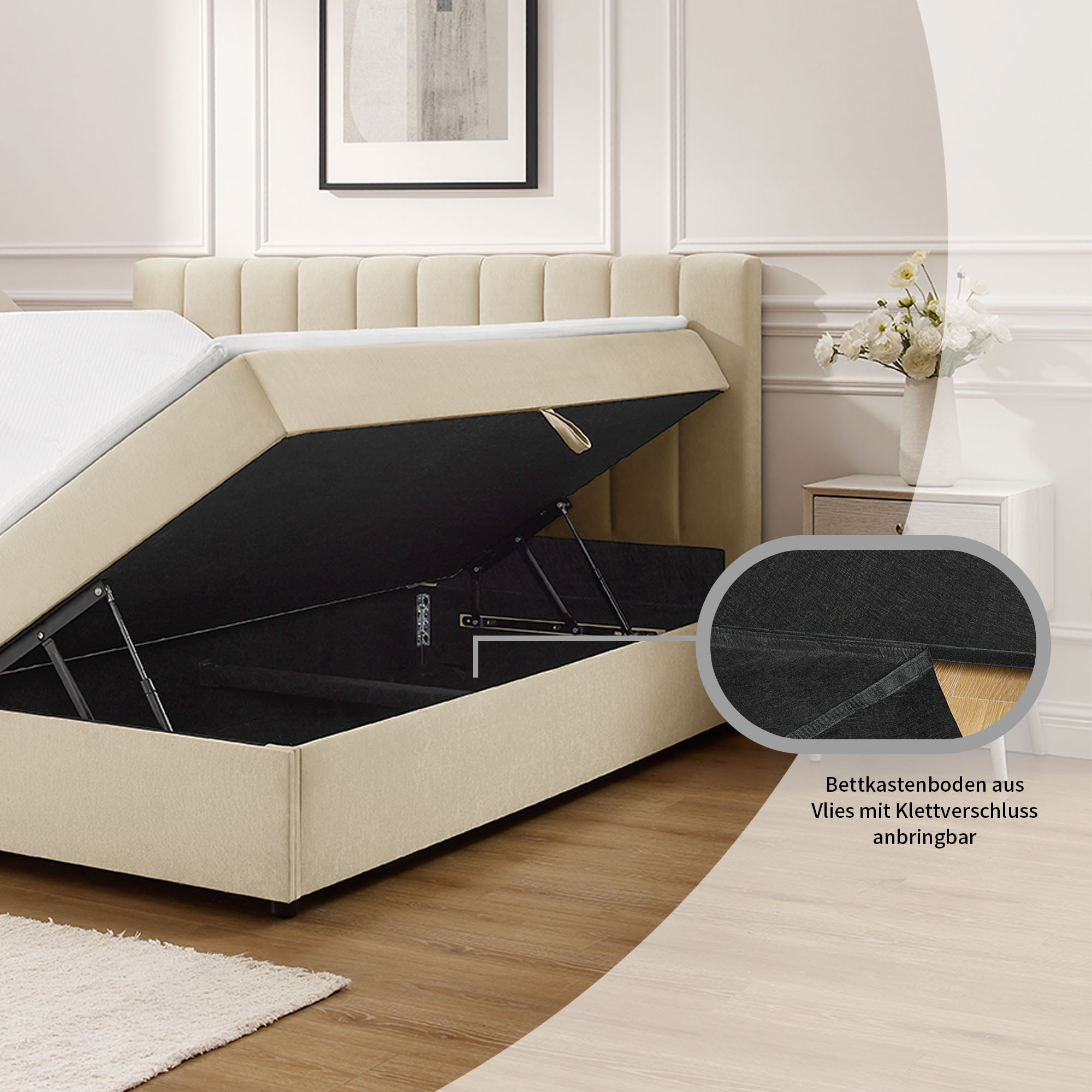 GOODproduct Boxbett »Haileyy inkl. Bettkasten und Topper, Liegefläche 180x200cm« erhältlich in der Grösse 180x200 cm, inkl. Aufbauvideo