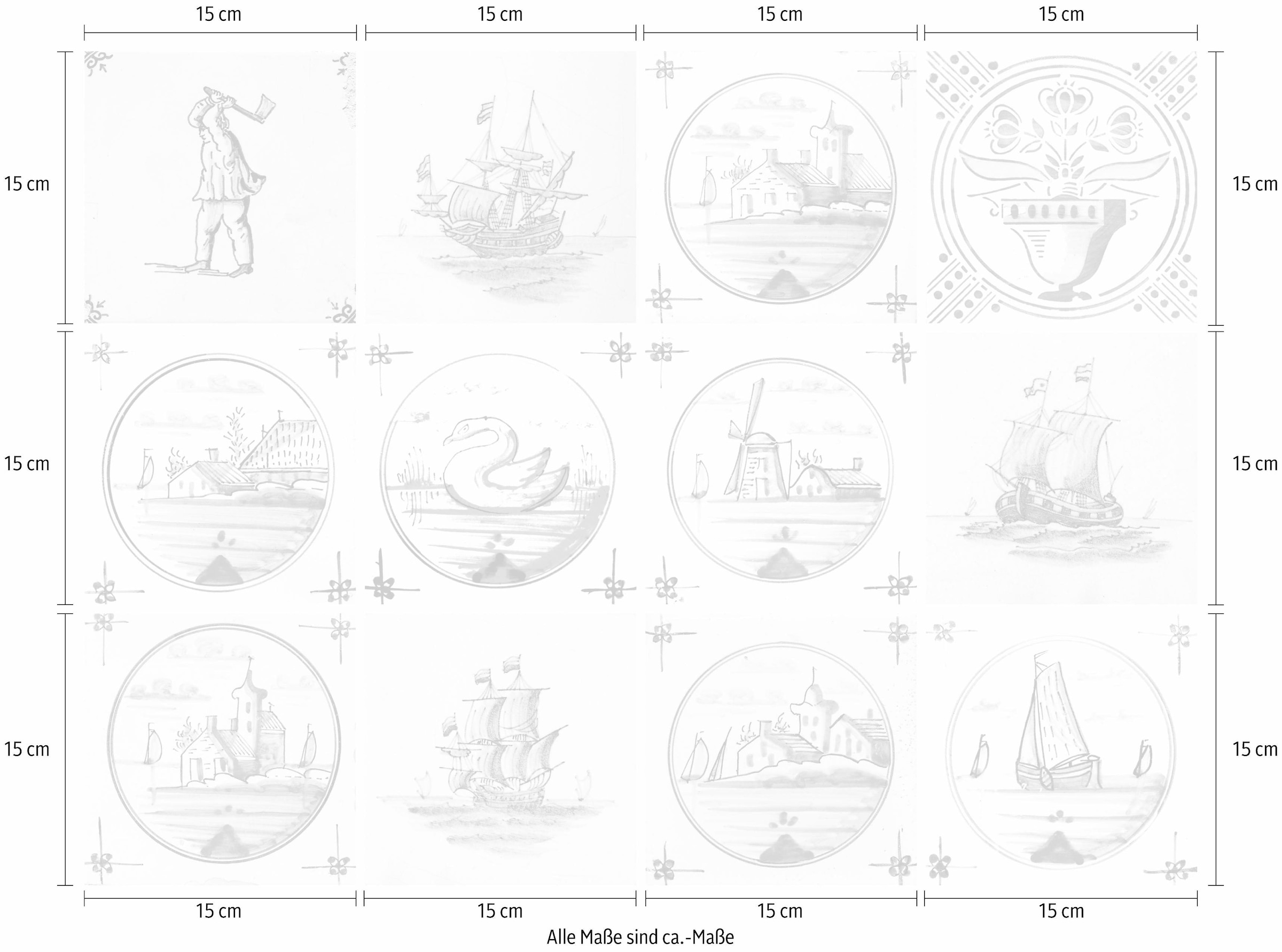 Home affaire Autocollants pour carrelage »Maritim« Stickerfliesen, selbstklebend, Sticker, 12er Set