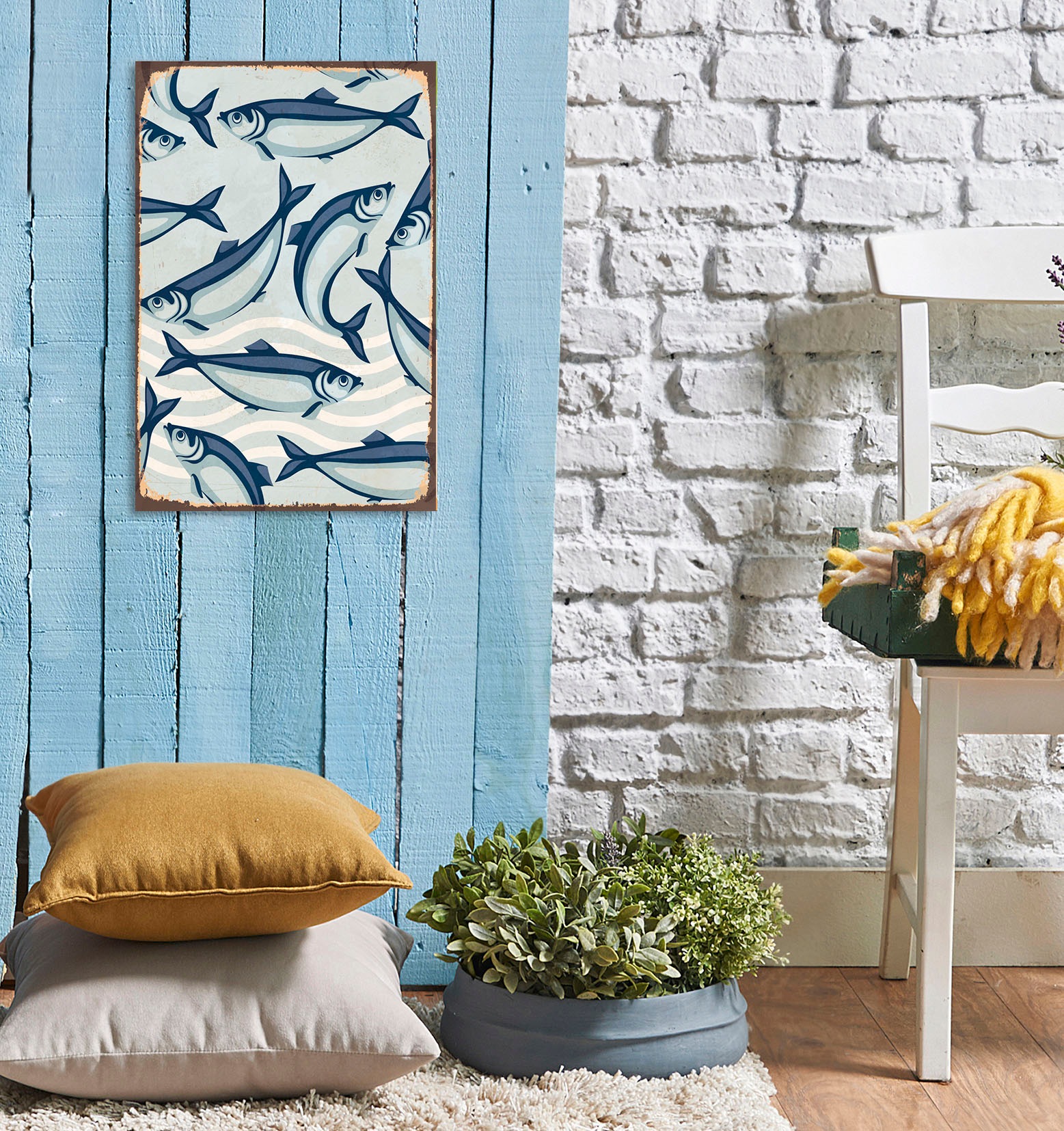 Image of queence Metallbild "Maritim" Tiere 1 Stk. tlg. Stahlschilder
