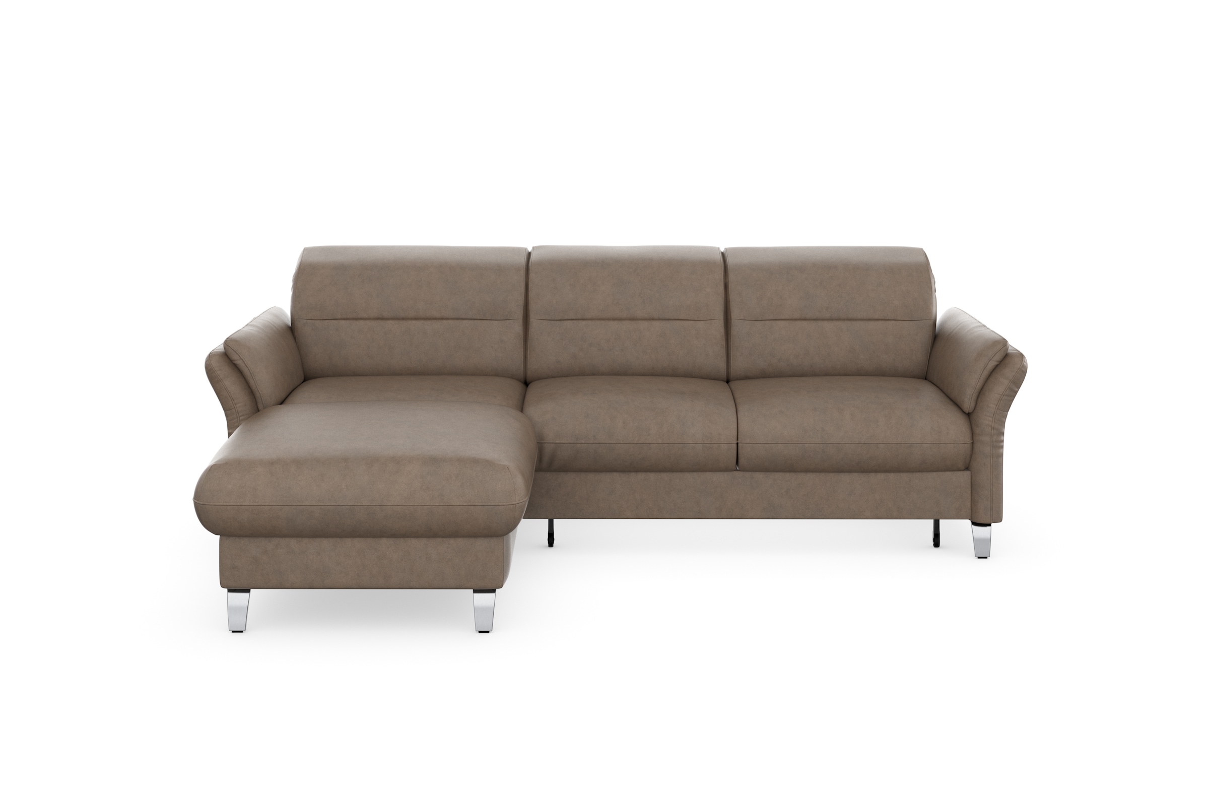 sit&more Ecksofa »Grenoble L-Form mit Federkern«, wahlweise mit Bettfunktion, Bettkasten, Arm- und Kopfteilverstellung