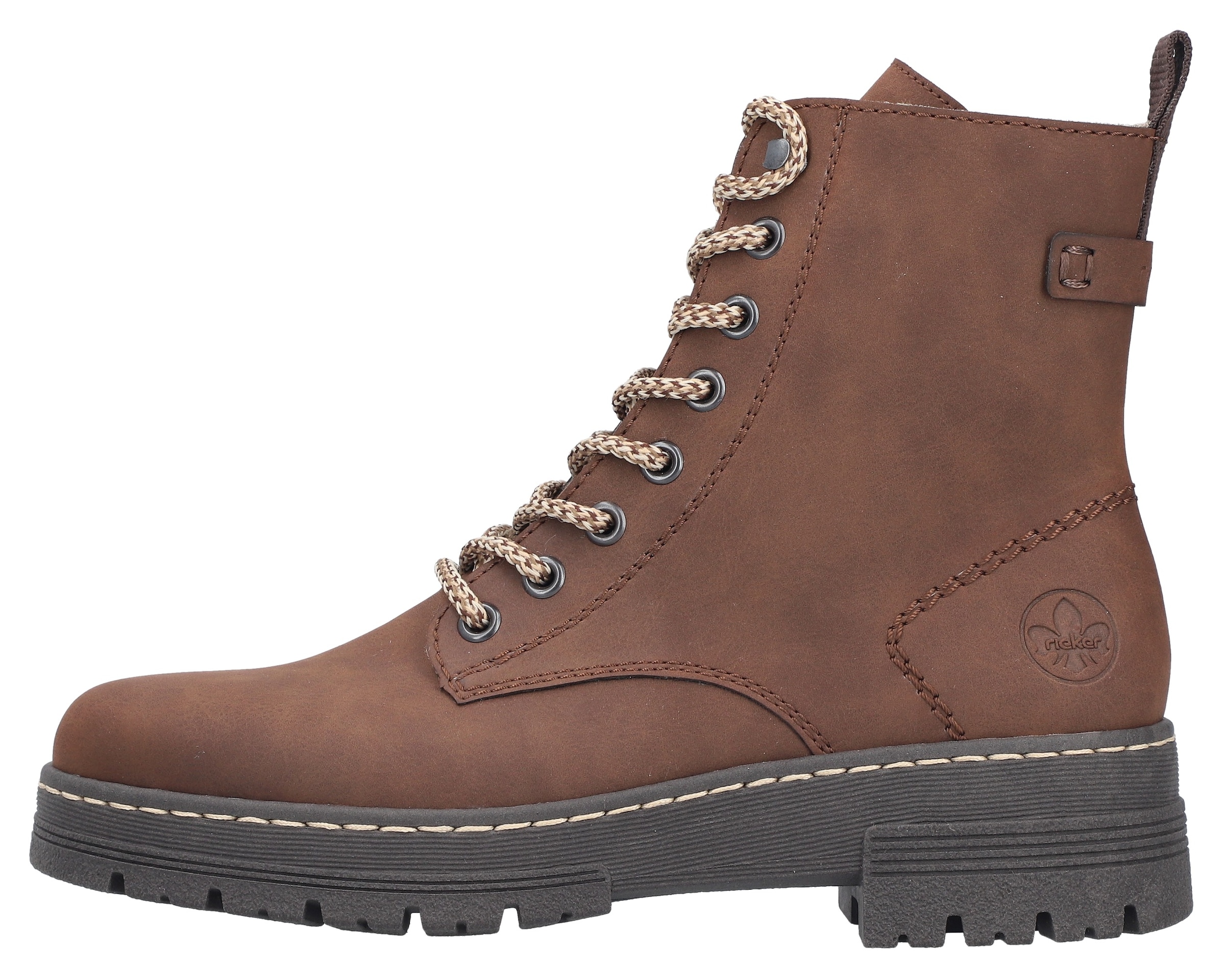 Rieker Schnürstiefelette  Schnürboots, Plateauboots, Profilsohle, mit Innenreissverschluss