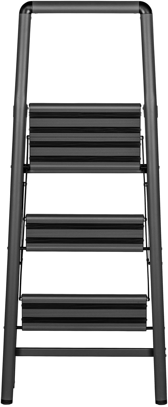 WENKO Trittleiter »Modell Alu-Compact«, leichte & rutschfeste Haushaltsleiter, belastbar bis 150 kg, klappbar
