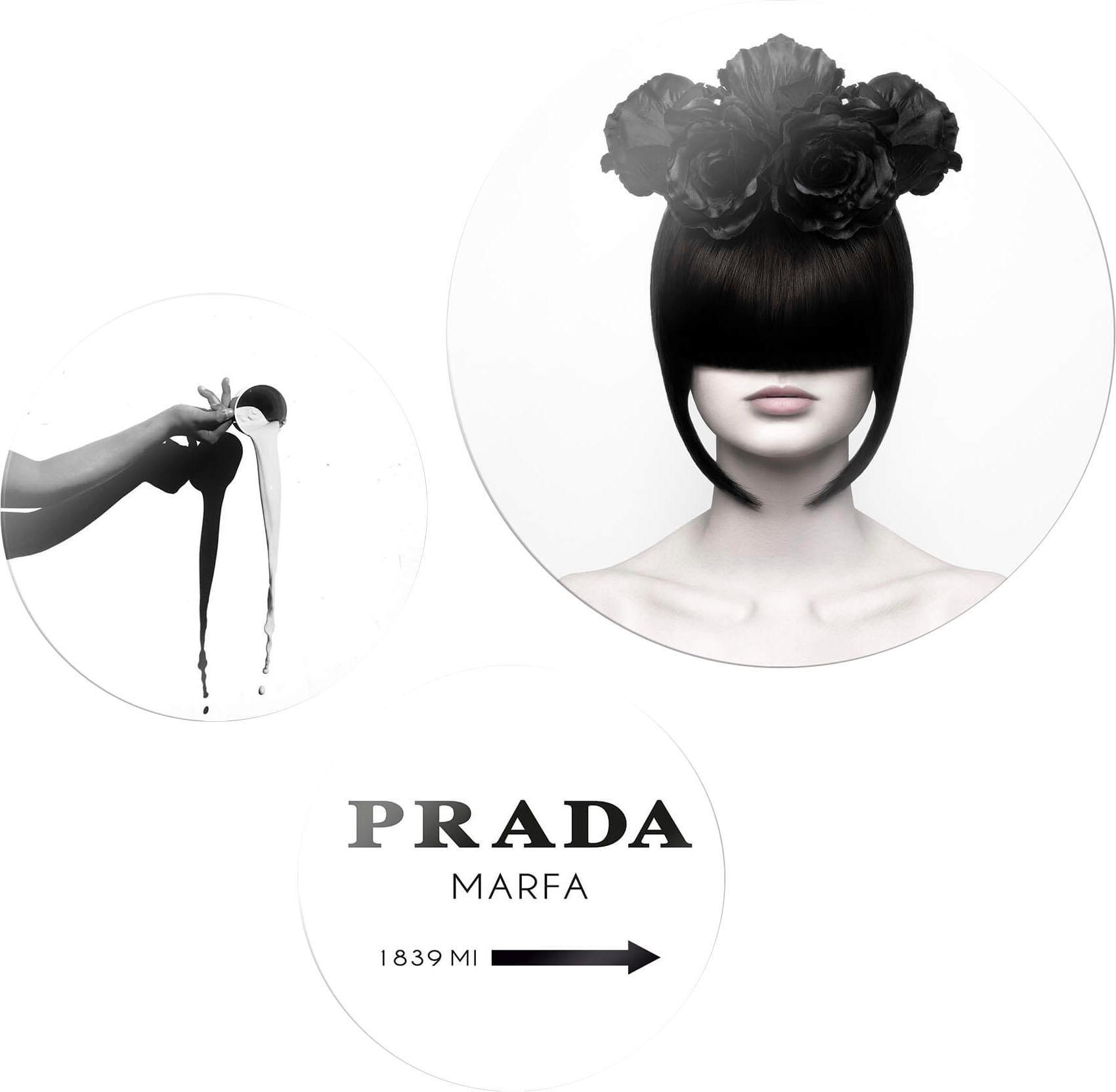 Image of Wall-Art Glasbild »Black and Beauty - rund«, (Set, 3 St.) bei Ackermann Versand Schweiz