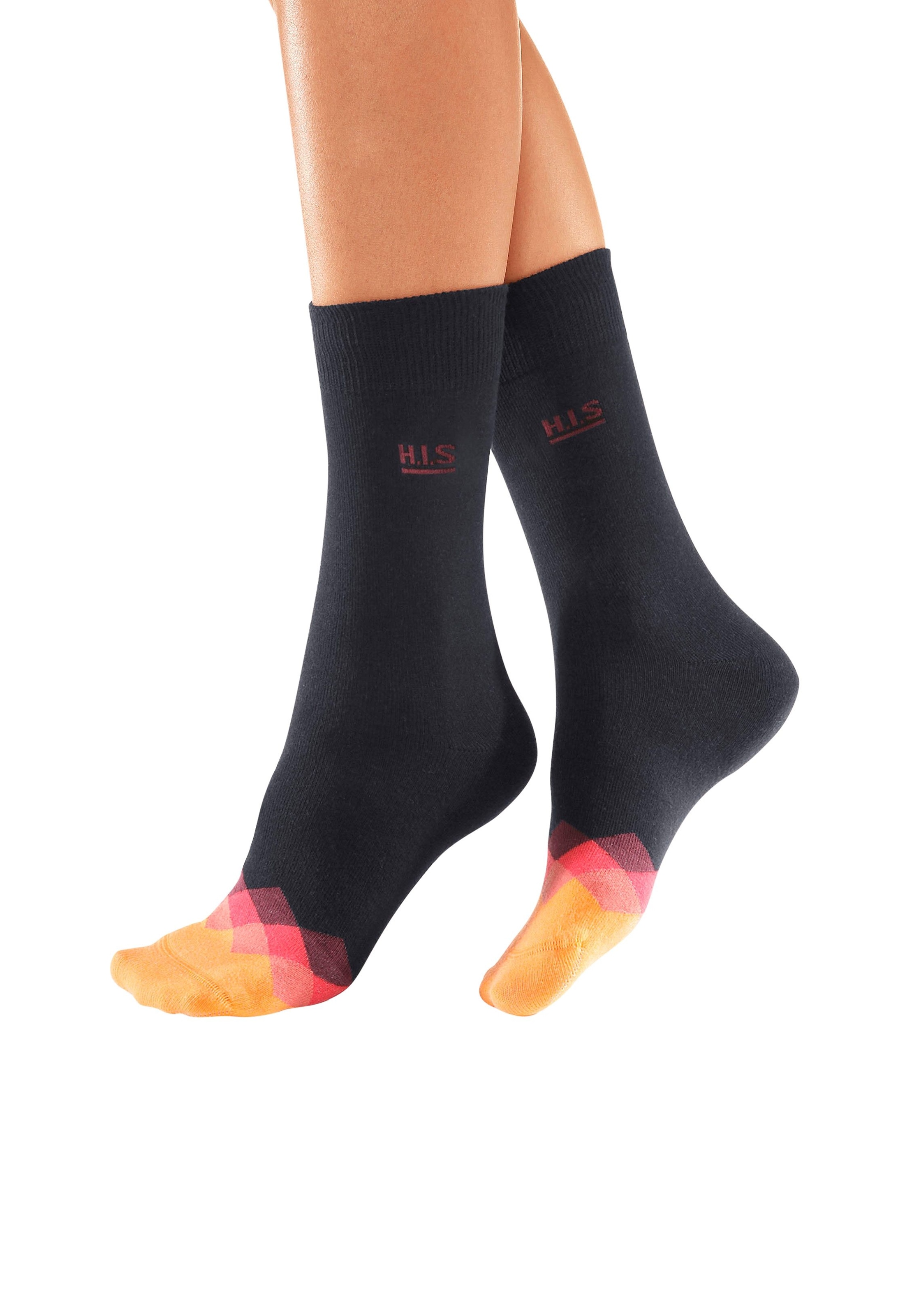 H.I.S Socken, (Set, 7 Paar), mit bunt gemusterter Spitze