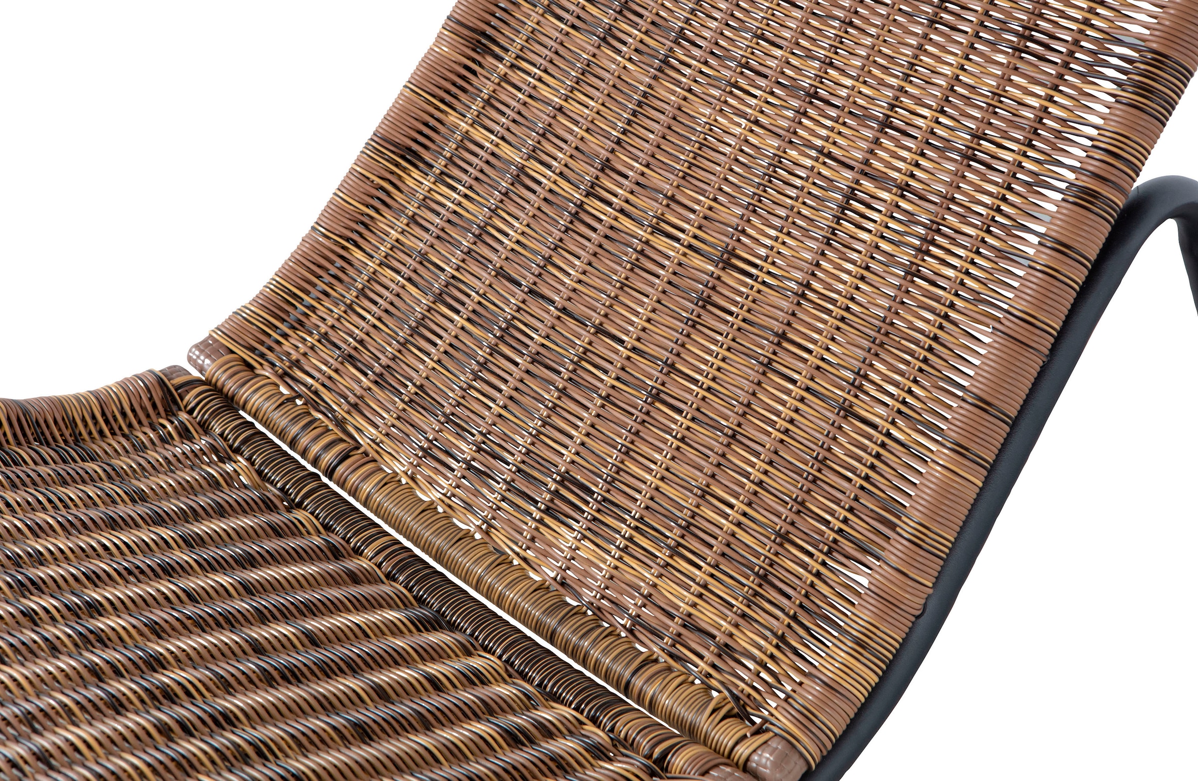 WOOOD Gartenstuhl »Tom gecoatetes Rattan mit Metallgestell, H 97 x B 51 x T 95 cm« () 1 Stk.Verstärkender Querstrebe, Tragkraft 150 kg, einfach zu montierbar