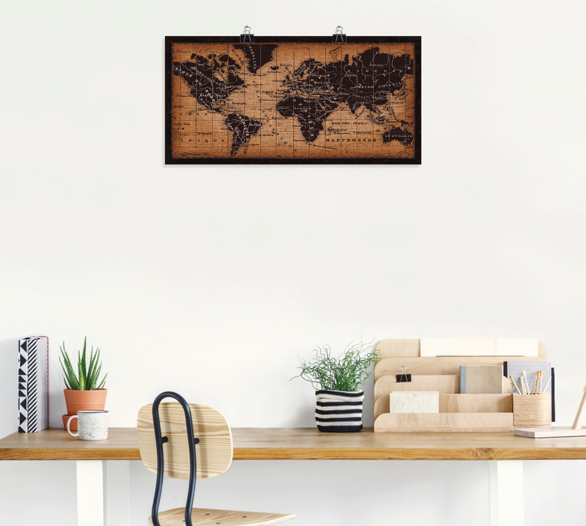 Artland Wandbild »Alte Weltkarte«, Landkarten, (1 St.), als Leinwandbild, Poster, Wandaufkleber in verschied. Grössen