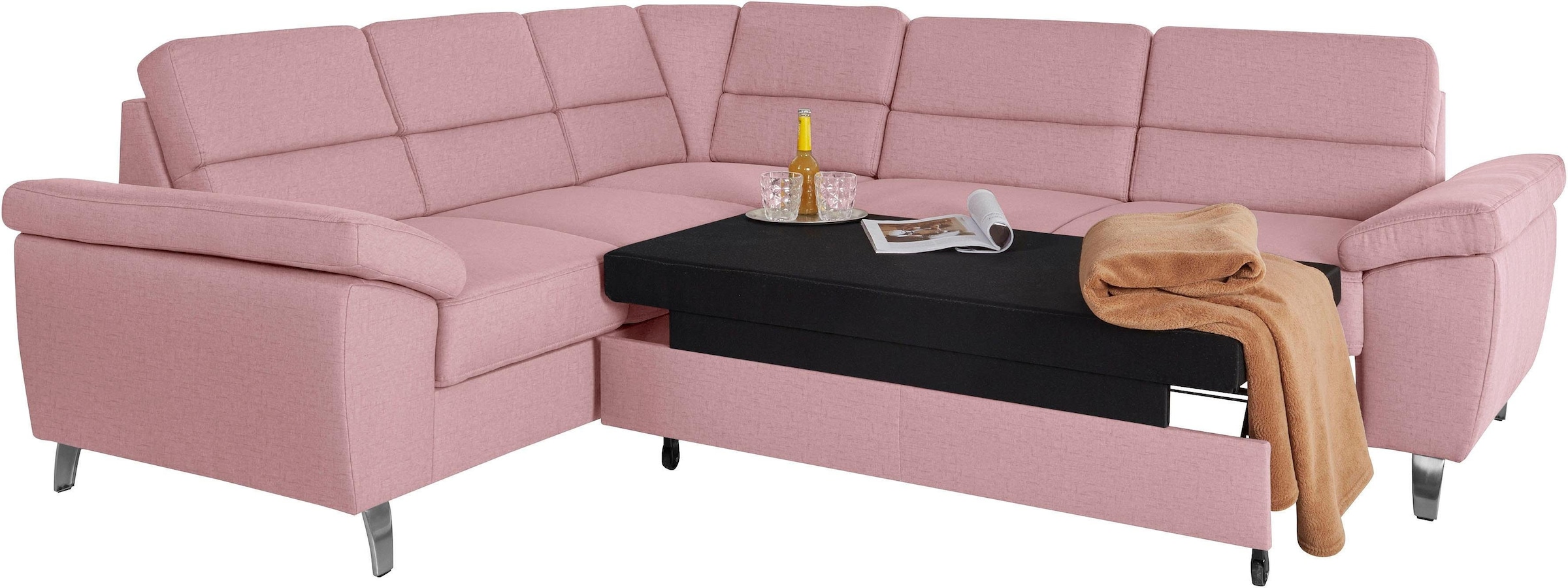 sit&more Ecksofa »Sorano L-Form«, wahlweise mit Bett- und Relaxfunktion, inkl. Bettkasten