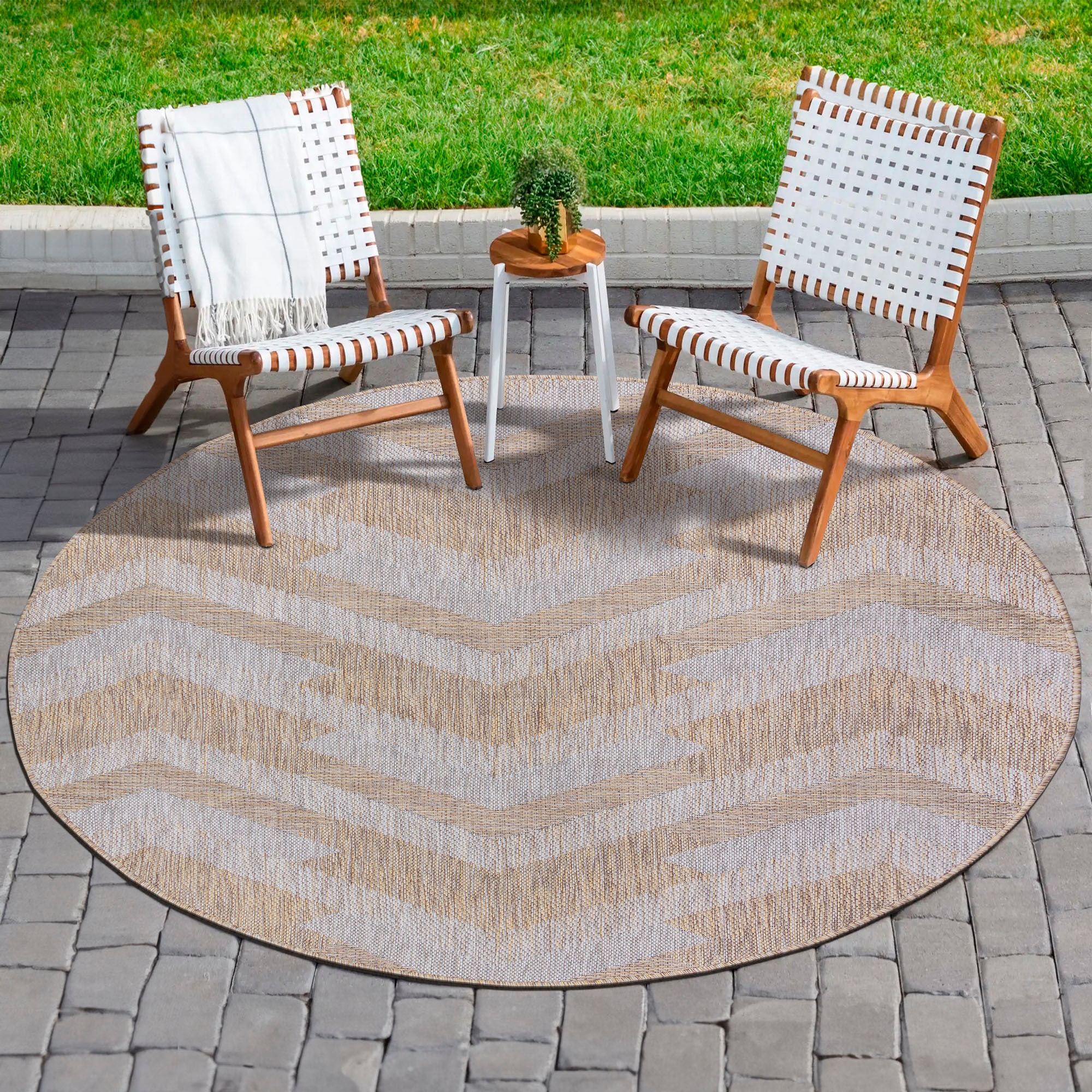 Sanat Teppich »Melissa 8004« rund 10 mm Höhe Kurzflor, In -und Outdoor geeignet, Wohnzimmer