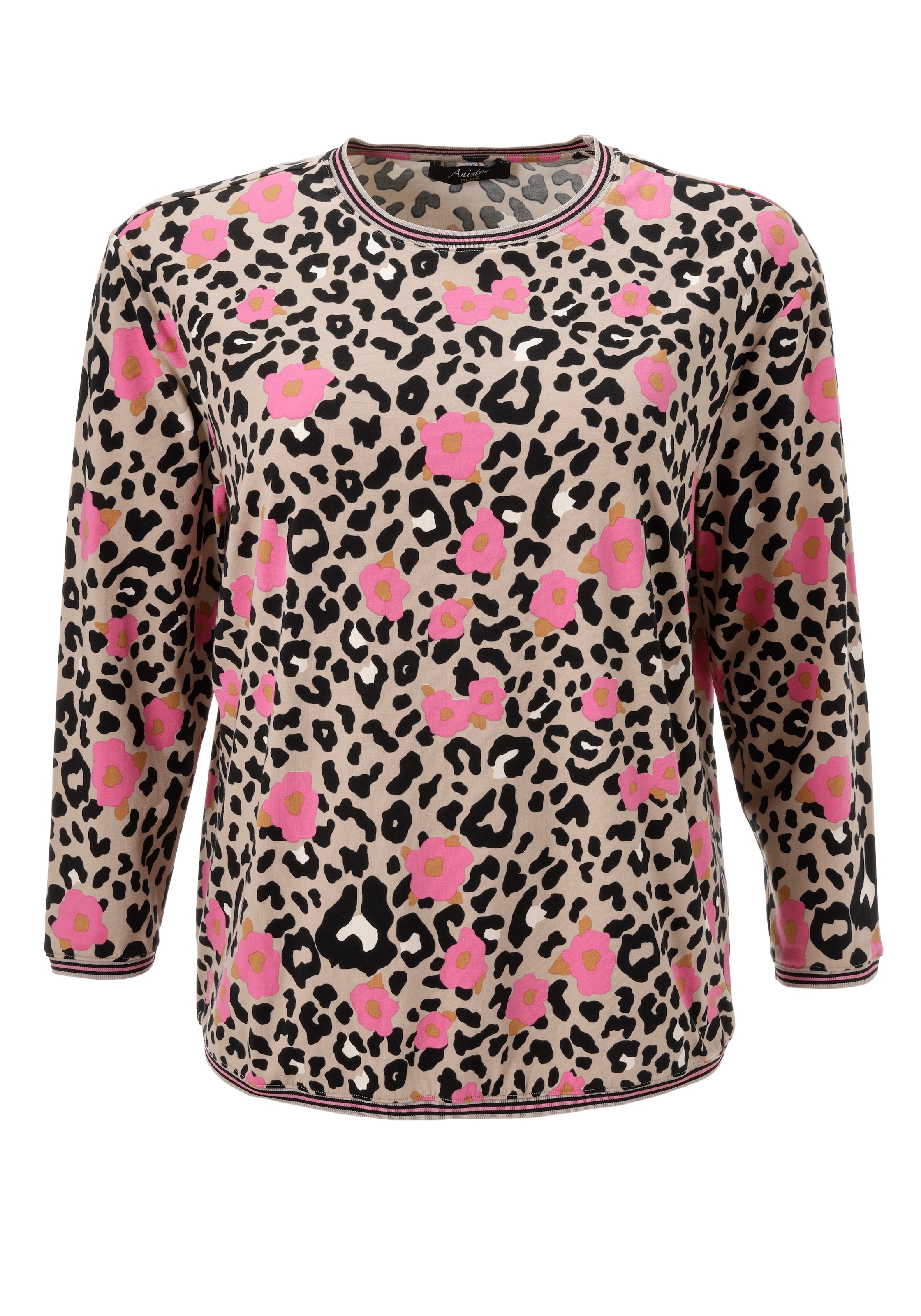 Aniston PLUS Sweatshirt, mit grossflächigem, farbenfrohem Leoblumendruck - NEUE KOLLEKTION