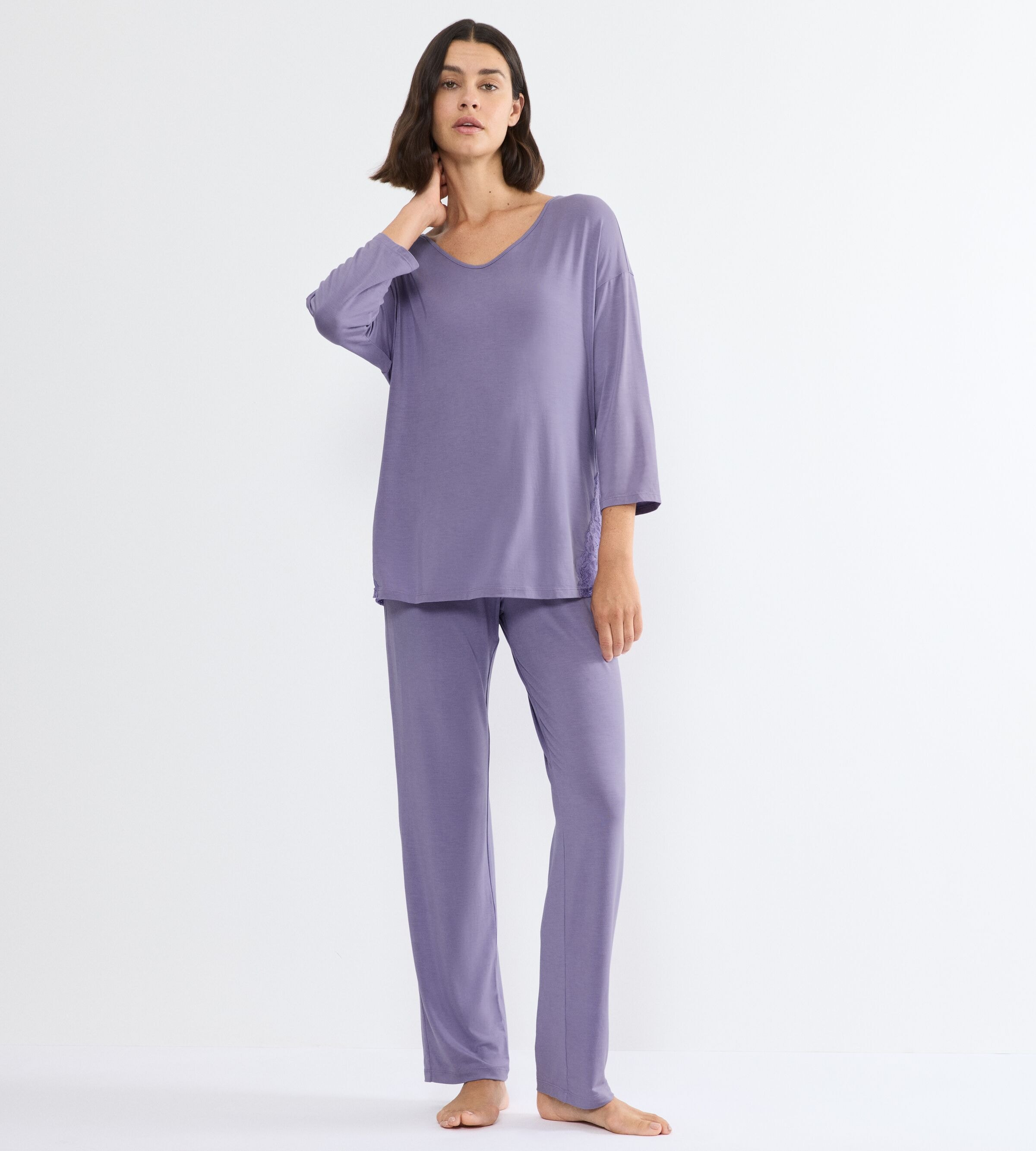 Image of Triumph Schlafanzug "Timeless Sensuality PK 3/4 Sleeves" atmungsaktiv und weich, Spitze
