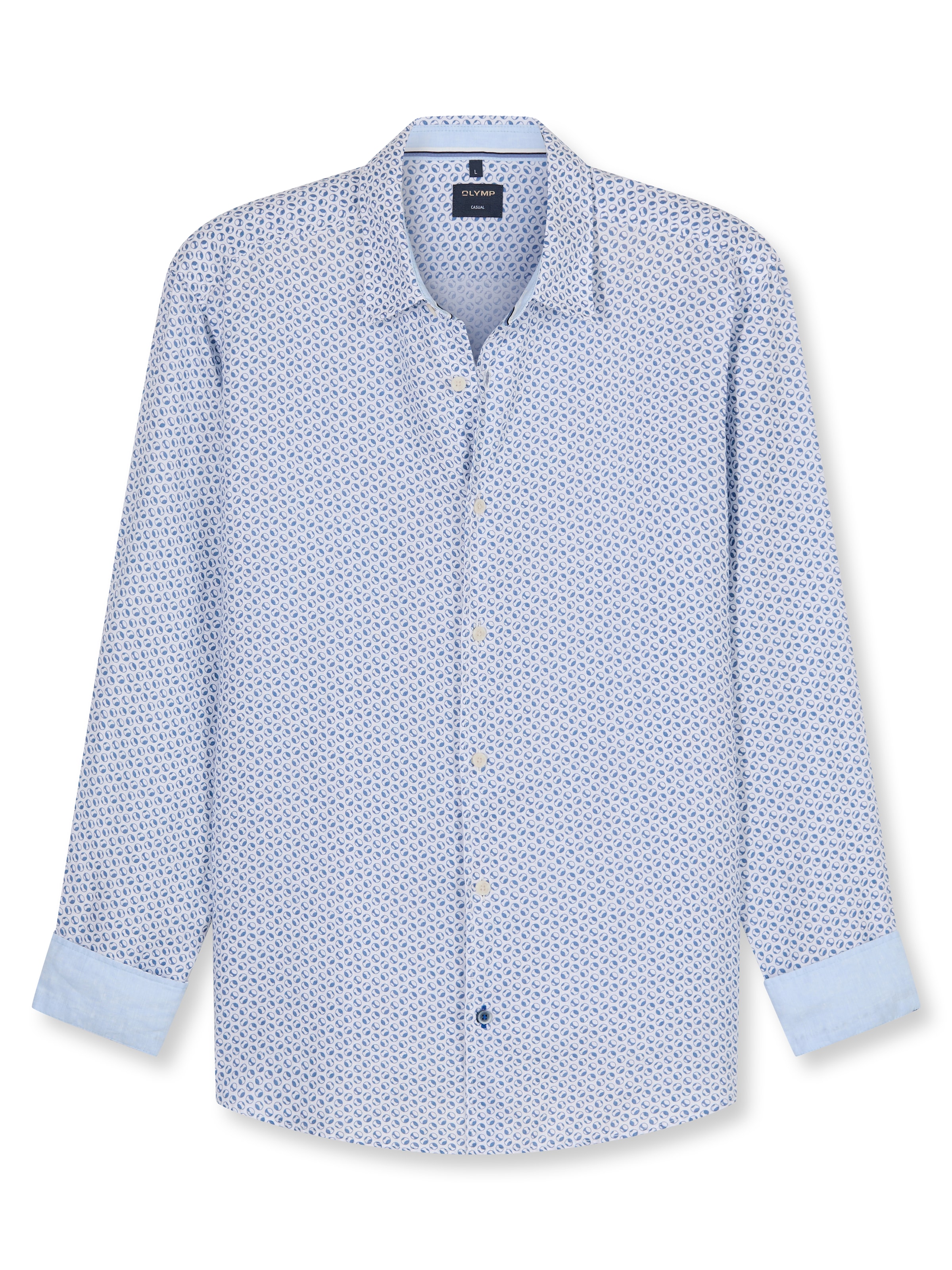 OLYMP Chemise en lin mit Minimal-Muster, aus Leinen, regular fit