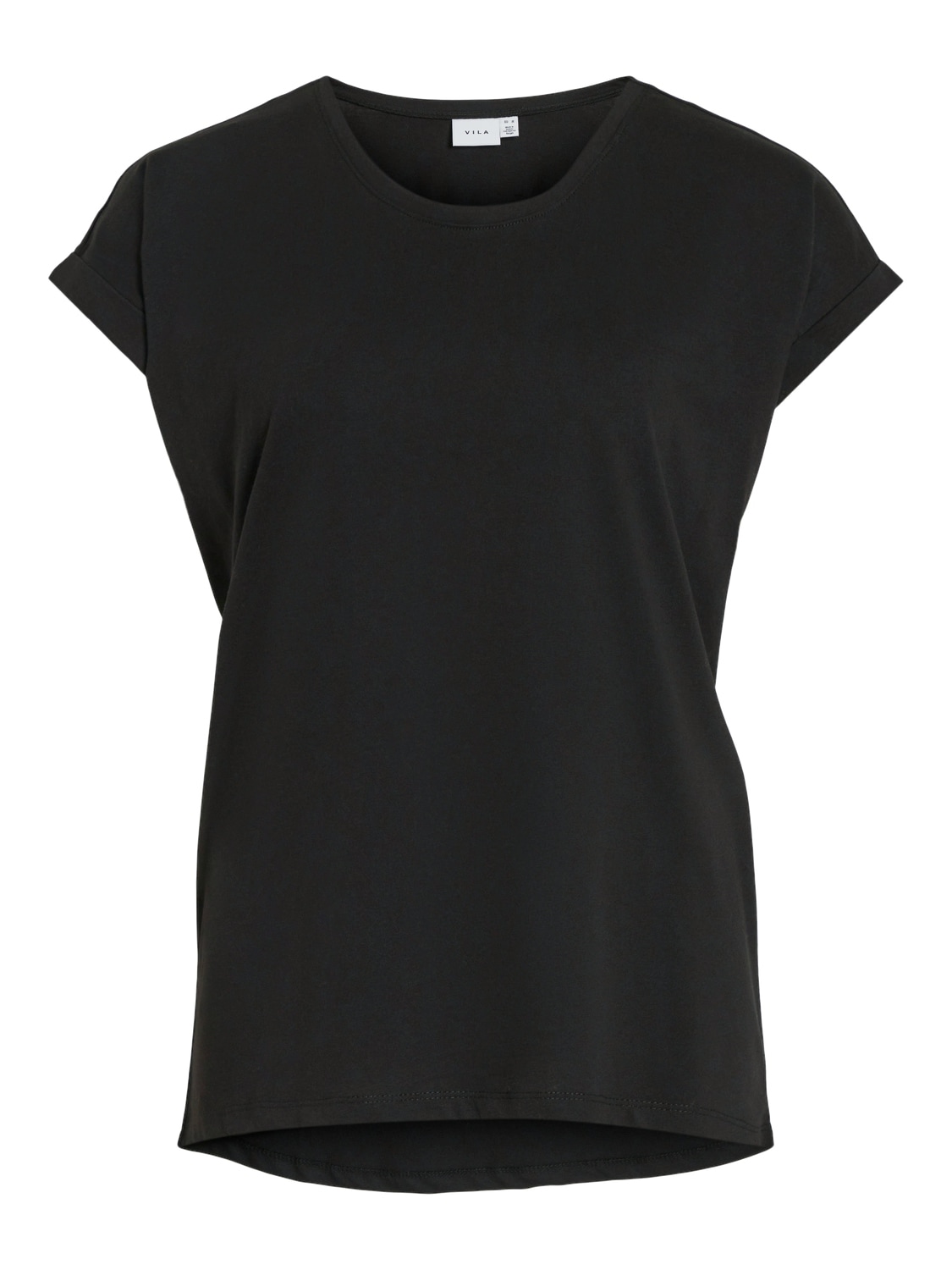 Vila Rundhalsshirt »VIDREAMERS NEW PURE T-SHIRT/SU-NOOS«, Basic Damen-T-Shirt mit Rundhalsausschnitt und umgeschlagenen Ärmeln