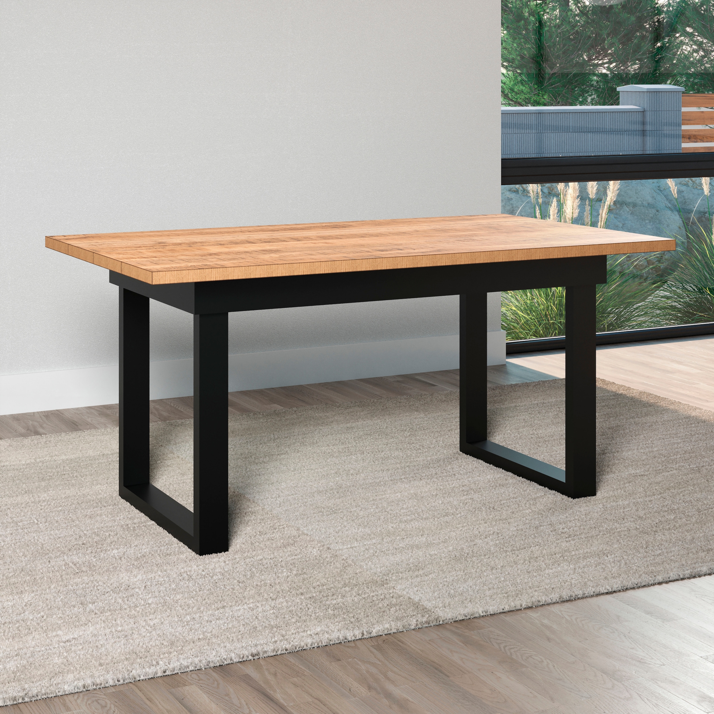 Home affaire Esstisch »Elda« 1 Stk. tlg. Esstisch mit 32 mm Tischplatte und Metallfüssen – (B/T/H) 160/90/76 cm