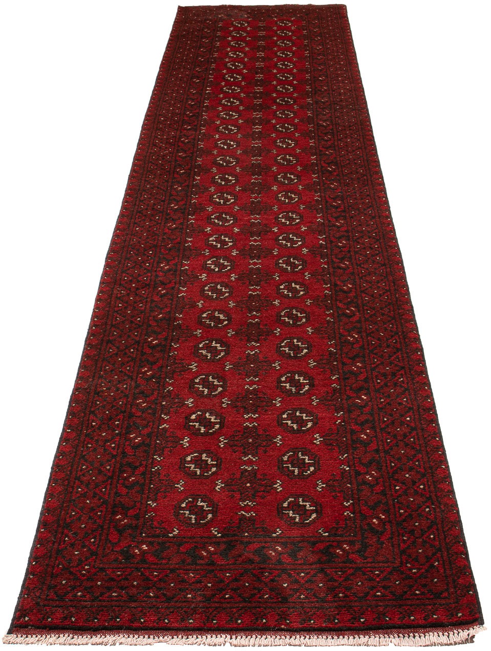 Image of morgenland Orientteppich »Afghan - Filpa - 387 x 78 cm - dunkelrot«, rechteckig, 10 mm Höhe, Wohnzimmer, Handgeknüpft, Einzelstück mit Zertifikat bei Ackermann Versand Schweiz