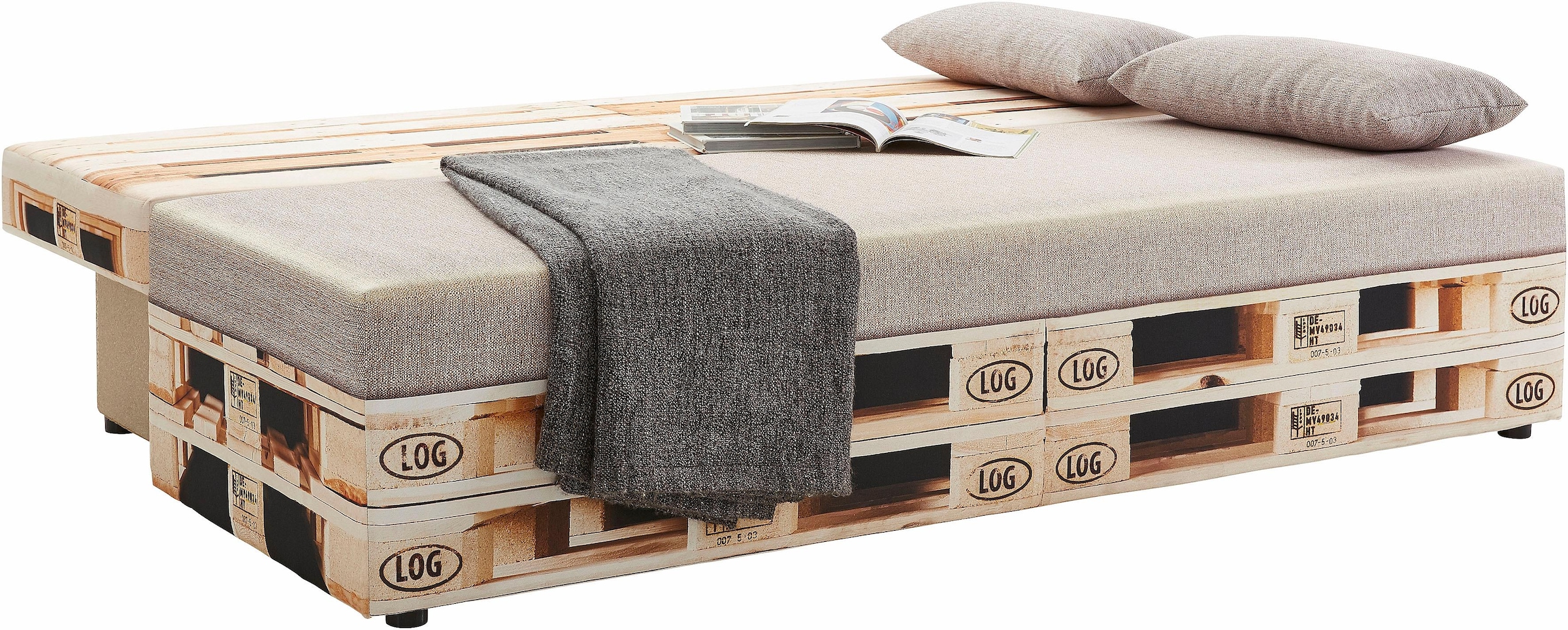 exxpo - sofa fashion Canapé-lit »Extravagantes Sofa für Individualisten mit Bettfunktion und Bettkasten« in aussergewöhnlichen Bezugsvarianten, Solitärmöbel