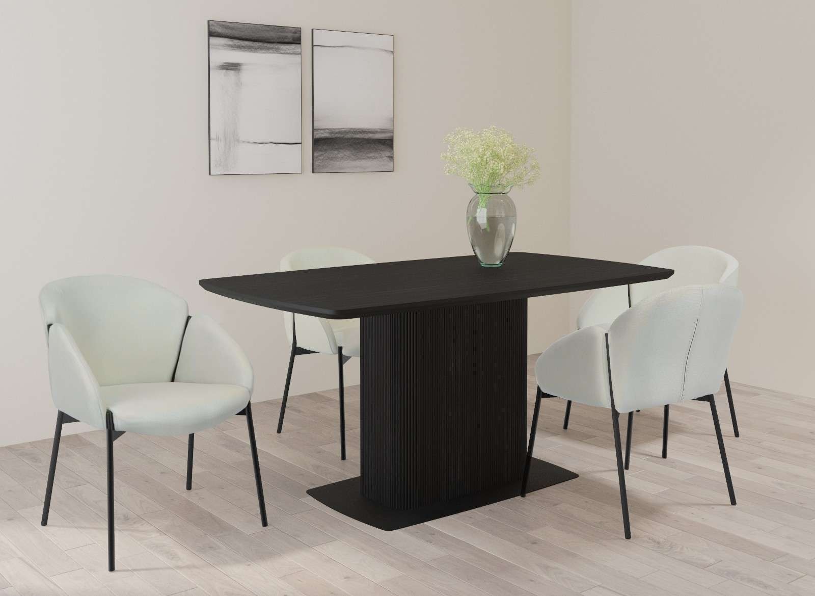 GOODproduct Esstisch »Daleton« Tischplatte und Standfuss mit Holzstruktur, pflegeleicht, Höhe 76 cm