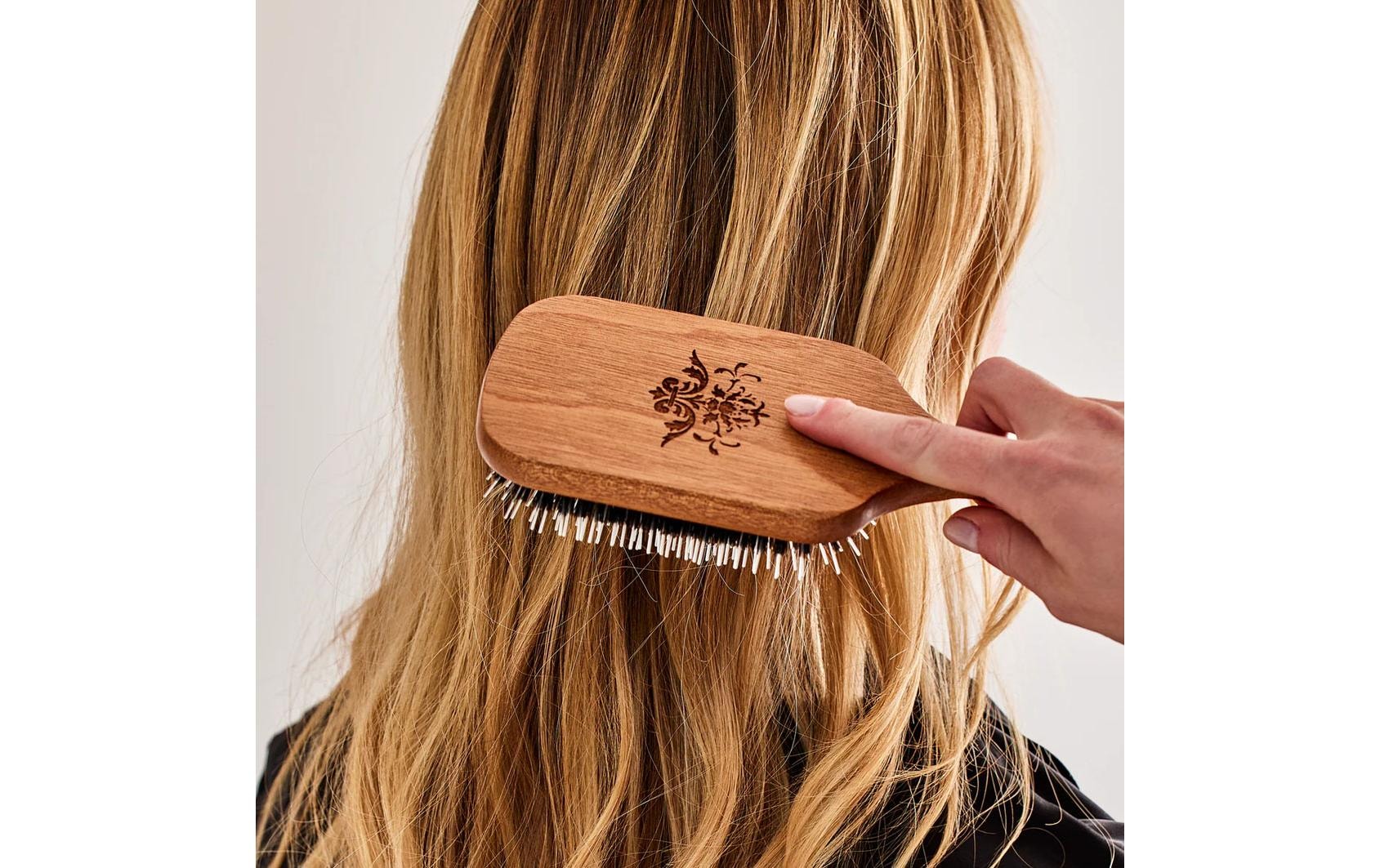   Brosse à cheveux »PHILIP B Genius Paddle Brush« brosse ergonomique à palette en acajou avec poils de sanglier