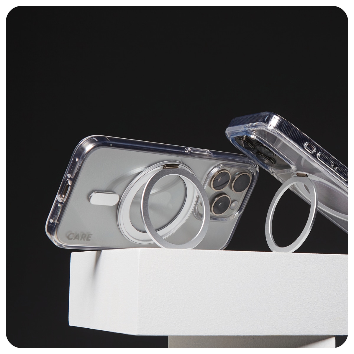 CARE by PanzerGlass Handyhülle »Feature Silver Kickstand  MagSafe Apple iPhone 16 Pro Max« Backcover, Schutzhülle, Handyschutzhülle, Case, Schutzcase, stossfest