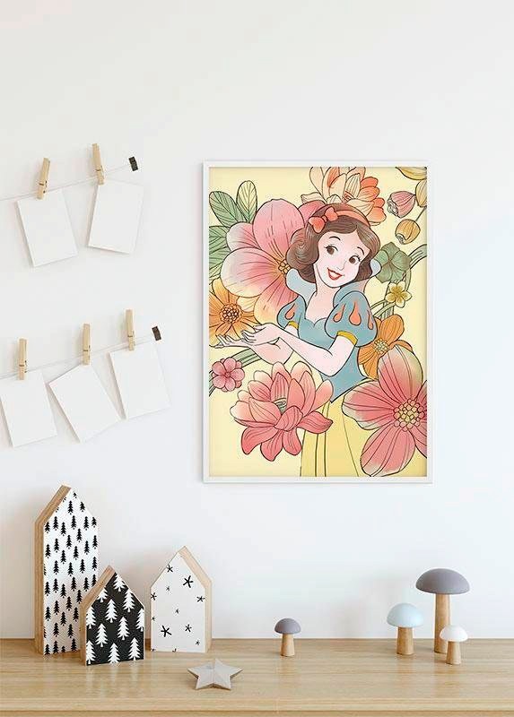 Komar Bild »Snow White Flowers«, Disney, (1 St.), Wandbild zur Dekoration im Kinderzimmer - ohne Rahmen