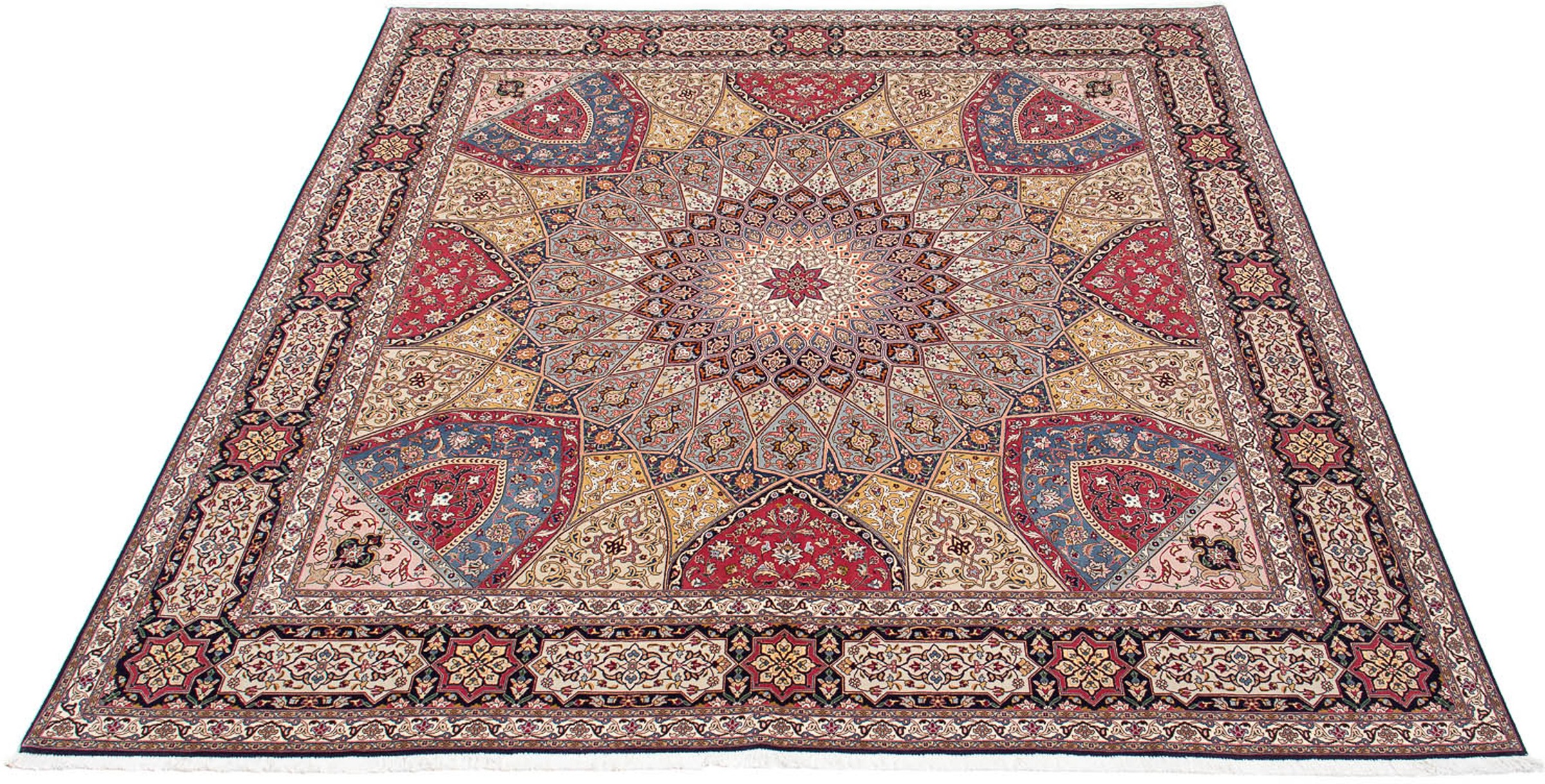 Image of morgenland Orientteppich »Perser - Täbriz - Royal quadratisch - 307 x 300 cm - mehrfarbig«, quadratisch, 7 mm Höhe, Wohnzimmer, Handgeknüpft, Einzelstück mit Zertifikat bei Ackermann Versand Schweiz