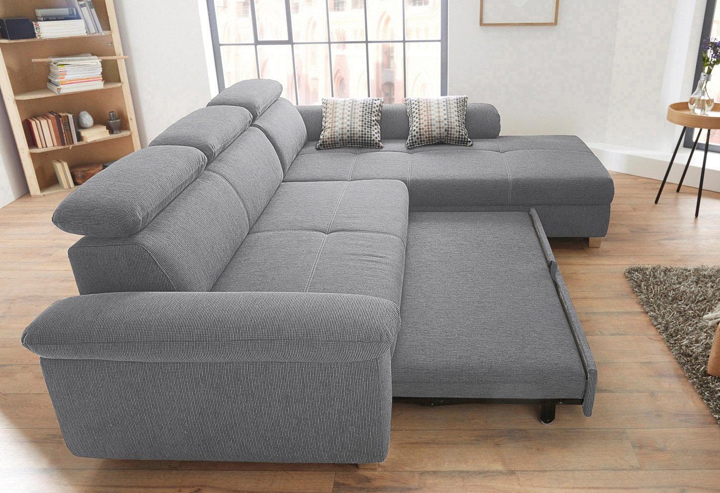 Jockenhöfer Gruppe Canapé d'angle »Landshut L-Form« inklusive Bettfunktion, Kopf- bzw. Rückenteilverstellung