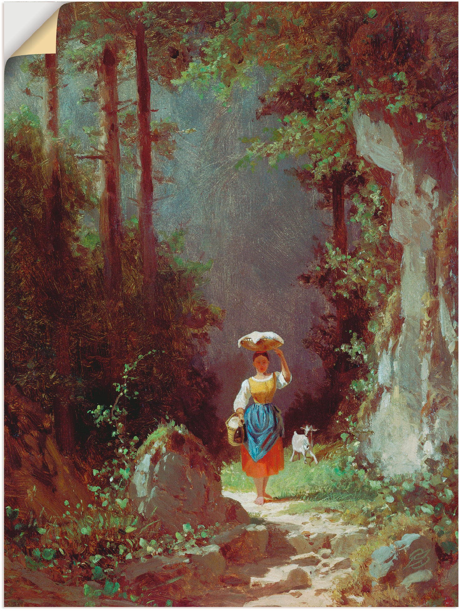 Image of Artland Wandbild »Mädchen mit Ziege«, Kind, (1 St.), in vielen Grössen & Produktarten -Leinwandbild, Poster, Wandaufkleber / Wandtattoo auch für Badezimmer geeignet bei Ackermann Versand Schweiz