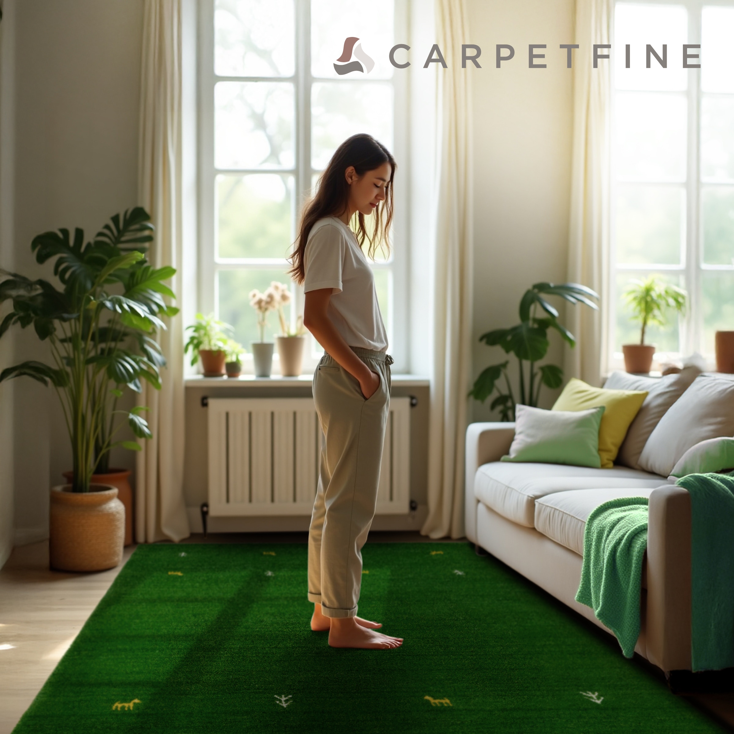 carpetfine Wollteppich »Gabbeh Uni,  auch als Läufer und Rund erhältlich« rechteckig 15 mm Höhe reine Wolle, handgewebt, Gabbeh Loom Tiermotiv, grosse Farbauswahl