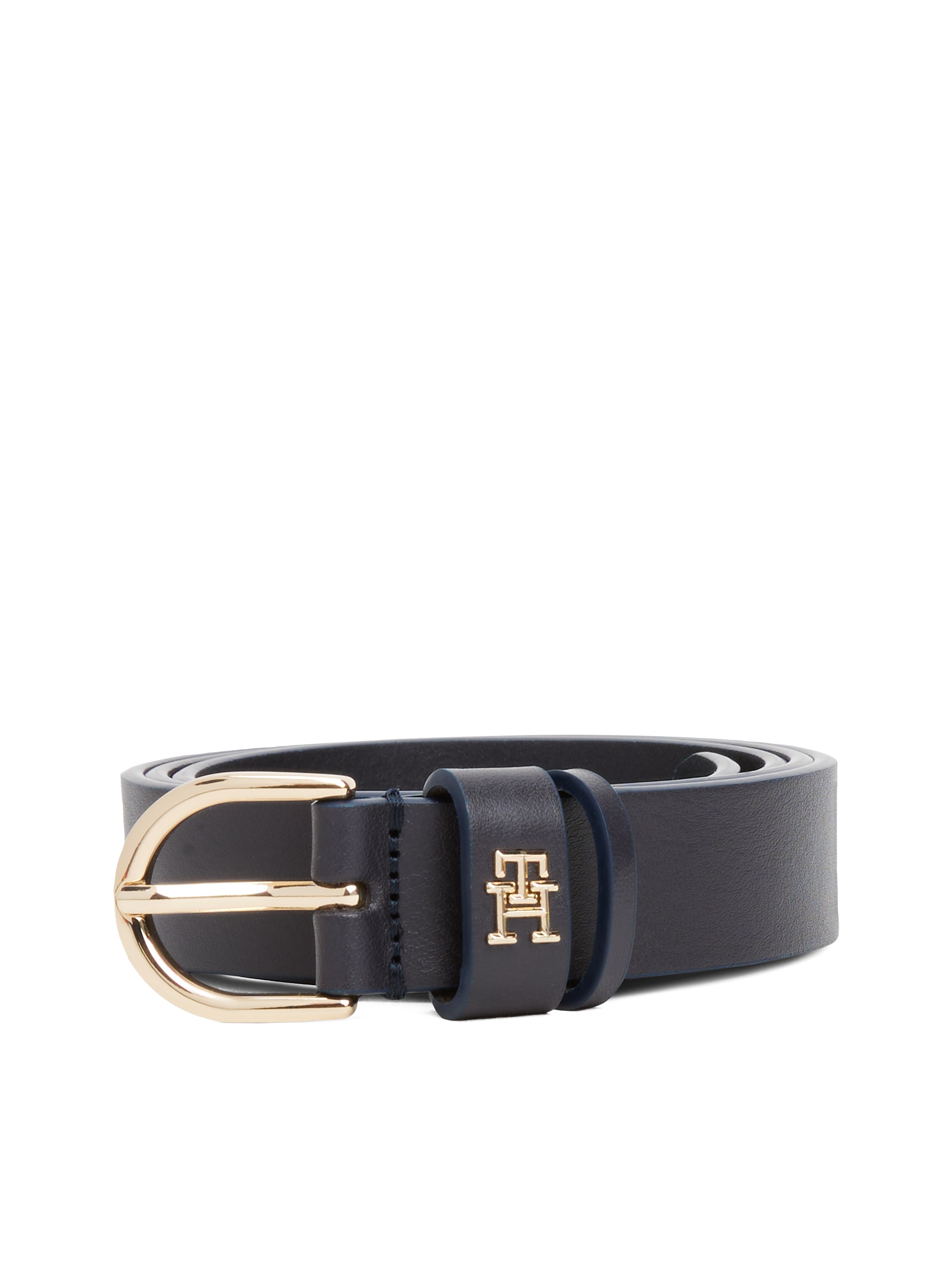 Tommy Hilfiger Ceinture en cuir »ESSENTIAL EFFORTLESS 2.5 cm breit GOLD« Logoemblem, weiche Haptik, ovale Einfachdornschliesse