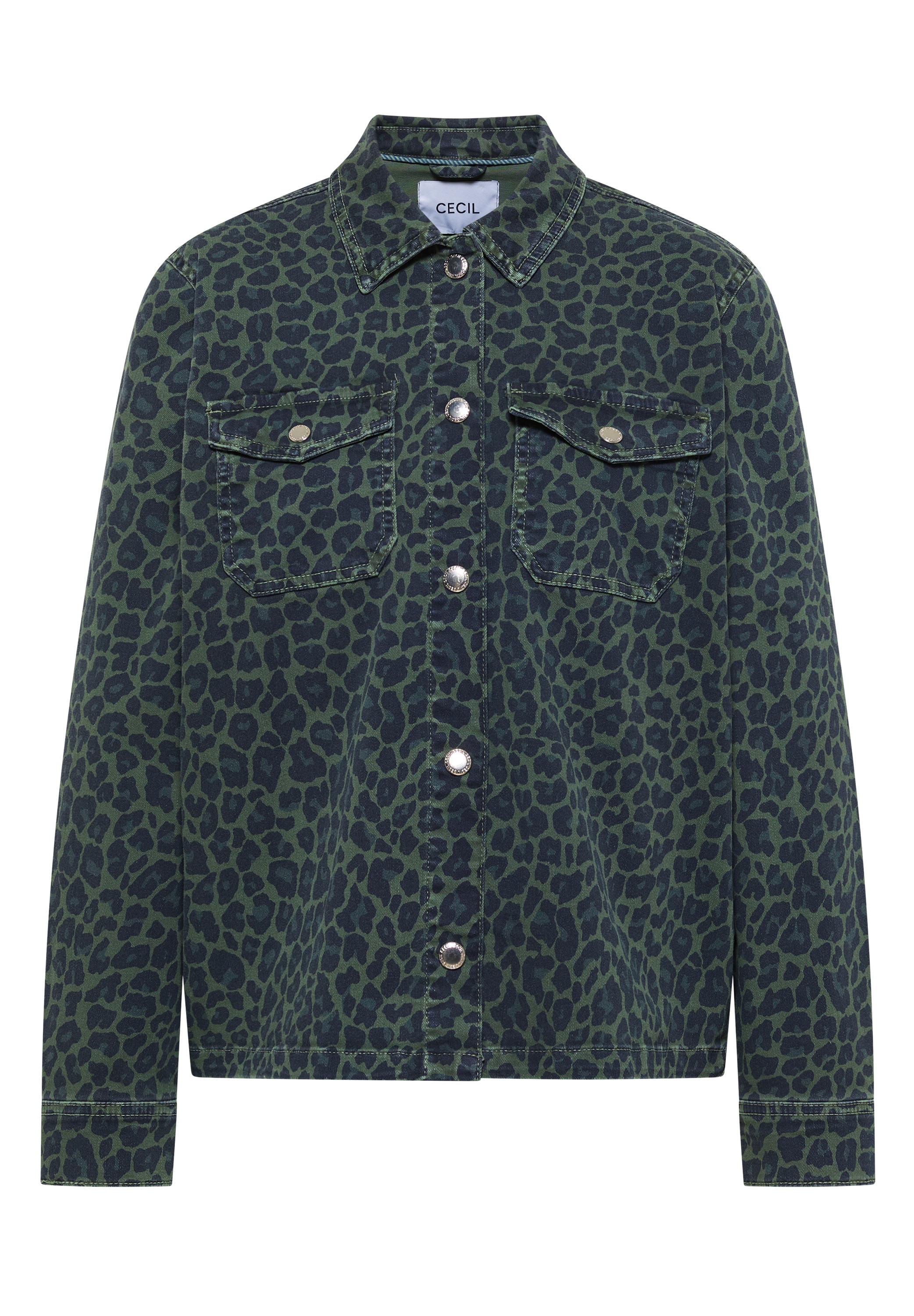 Cecil Veste chemise sans capuche veste en jean imprimée avec motif animalier