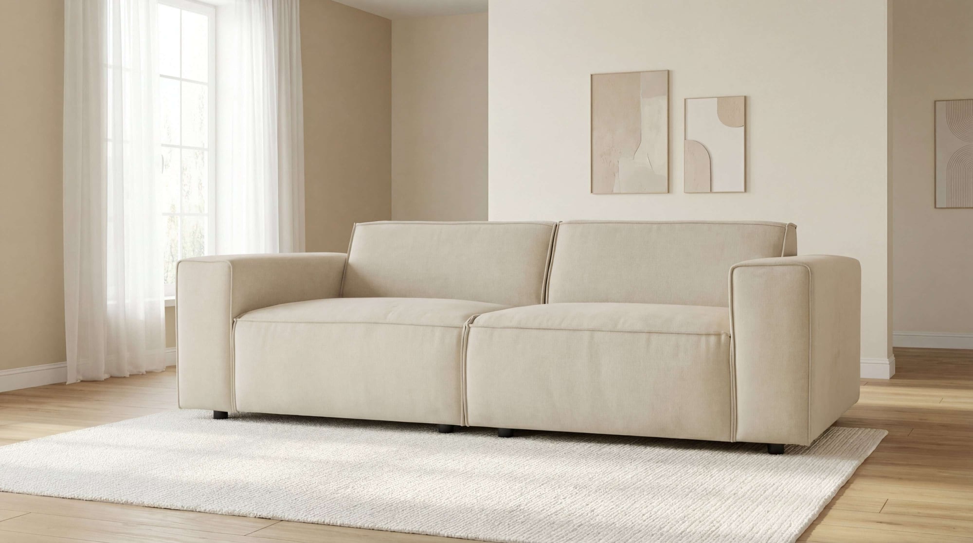 GOODproduct 2-places »Jorrena, extra weicher Chenille-Stoff« Kompaktsofa, 3 Komfortstufen, Breite 226 cm, mit Wellenunterfederung