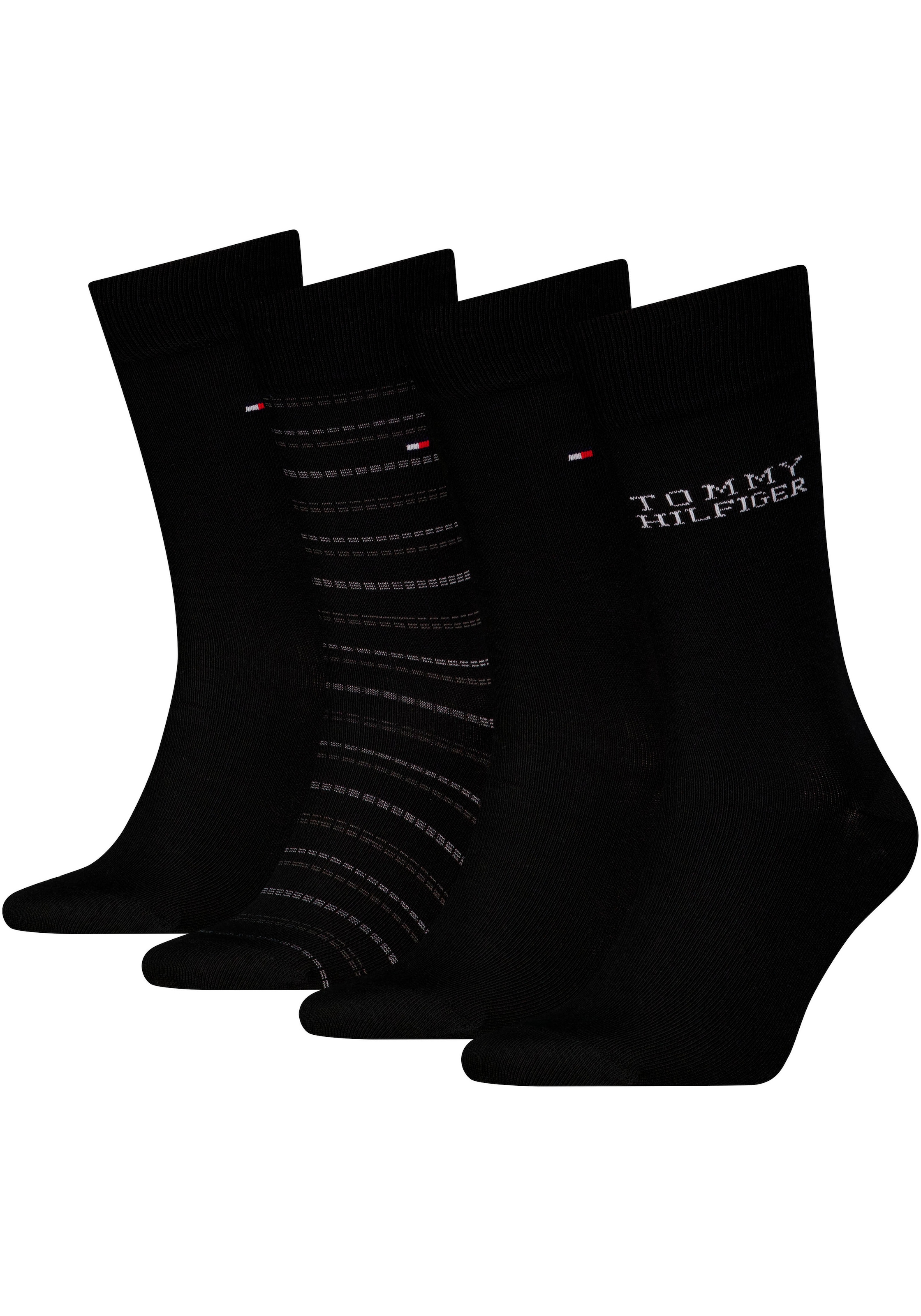 TOMMY HILFIGER Socken, (4 Paar), mit dezenter Logoprägung