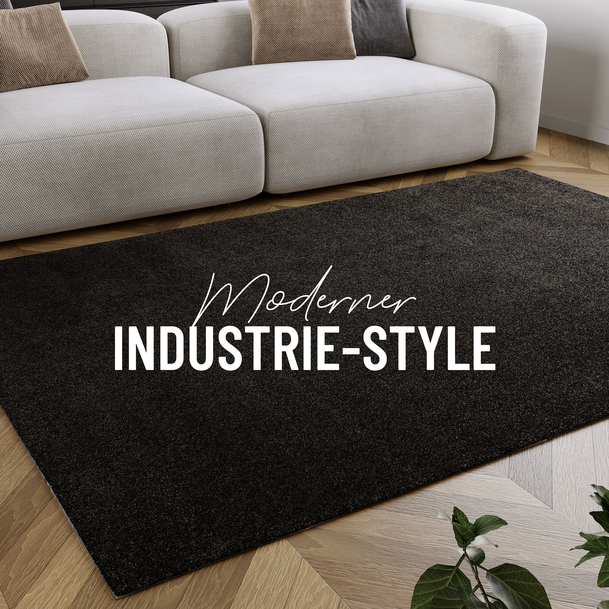 Wecon home Hochflor-Teppich »Manta«, quadratisch, 25 mm Höhe, Langflor, maschinell gewebt, robust, Wohn- & Schlafzimmer, uni