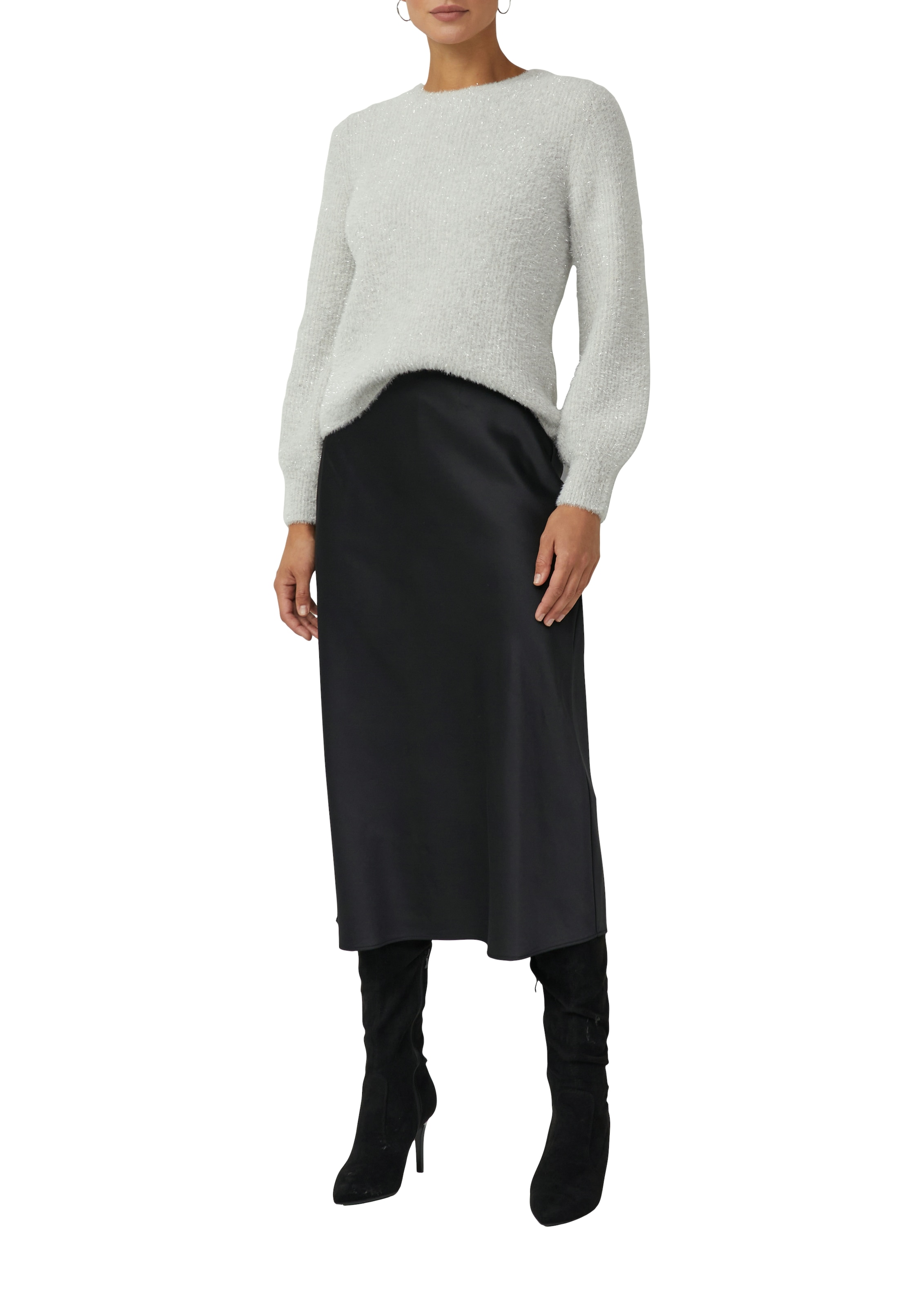 s.Oliver BLACK LABEL Maxirock aus fliessendem Stoff