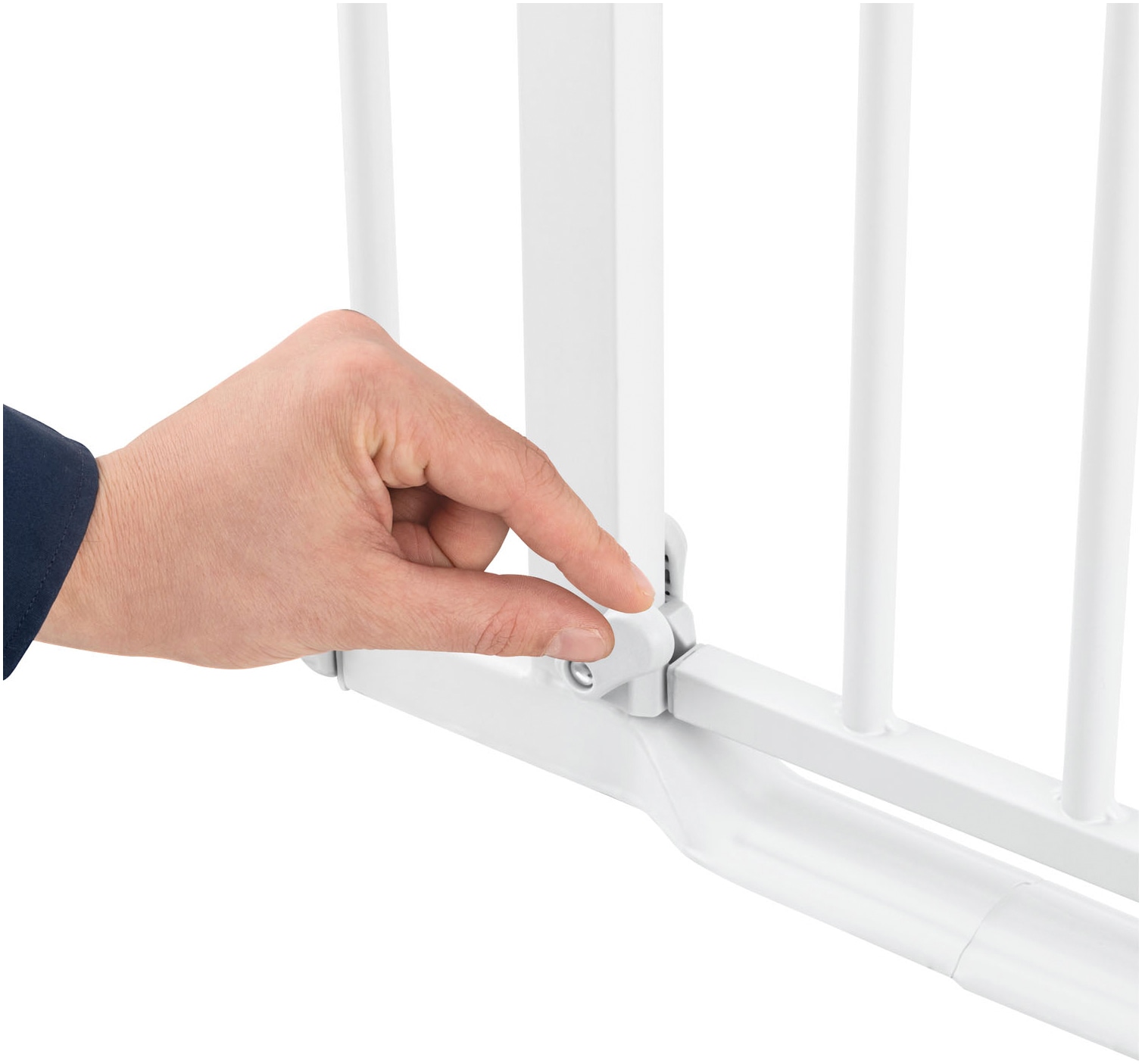 Hauck Türschutzgitter »Clear Step Set 2 inklusive Verlängerung  21 cm, White« auch als Treppenschutzgitter verwendbar, 96-101 cm; flacher Durchgang