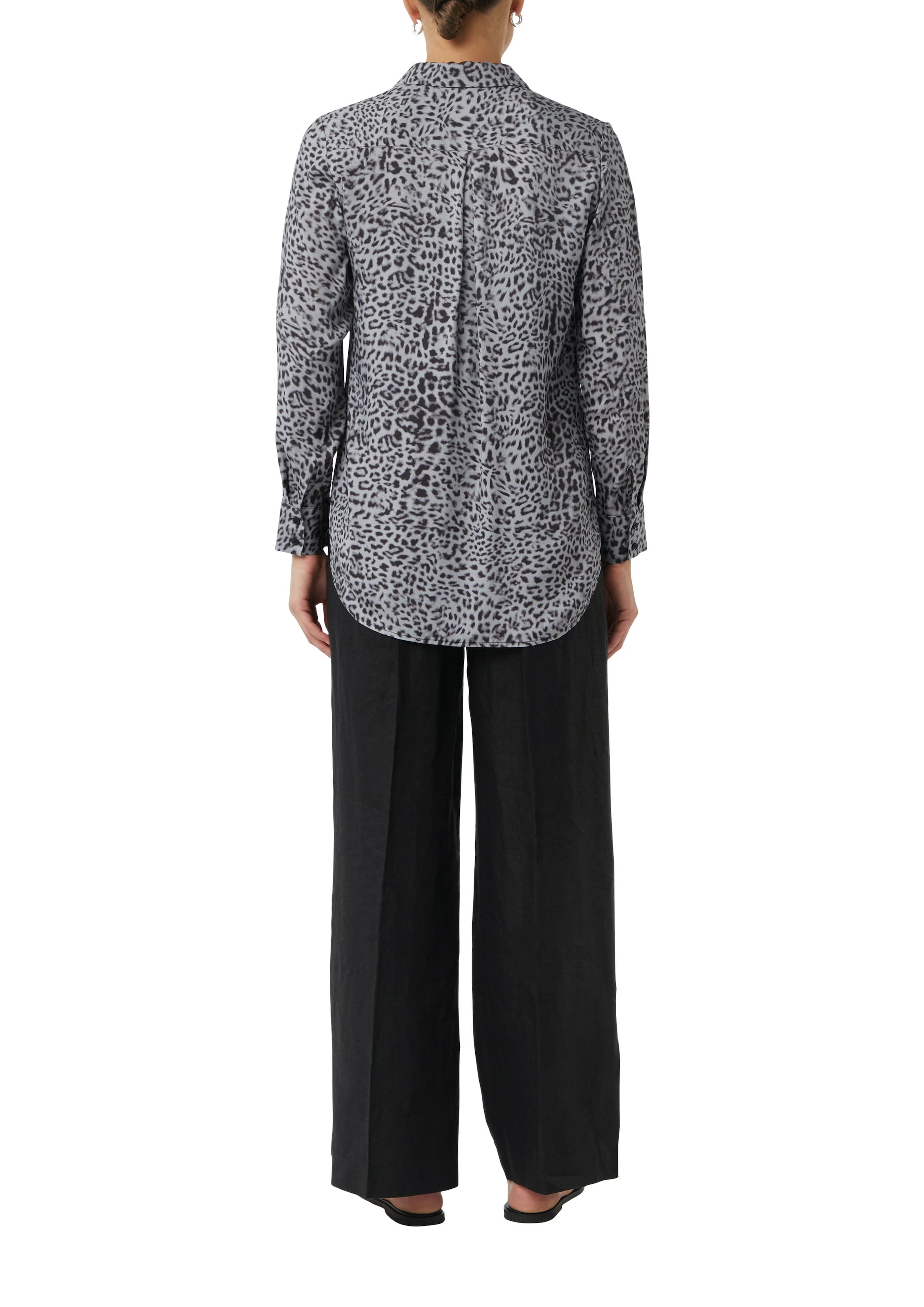 Comma Langarmbluse, mit All-Over-Animal Print