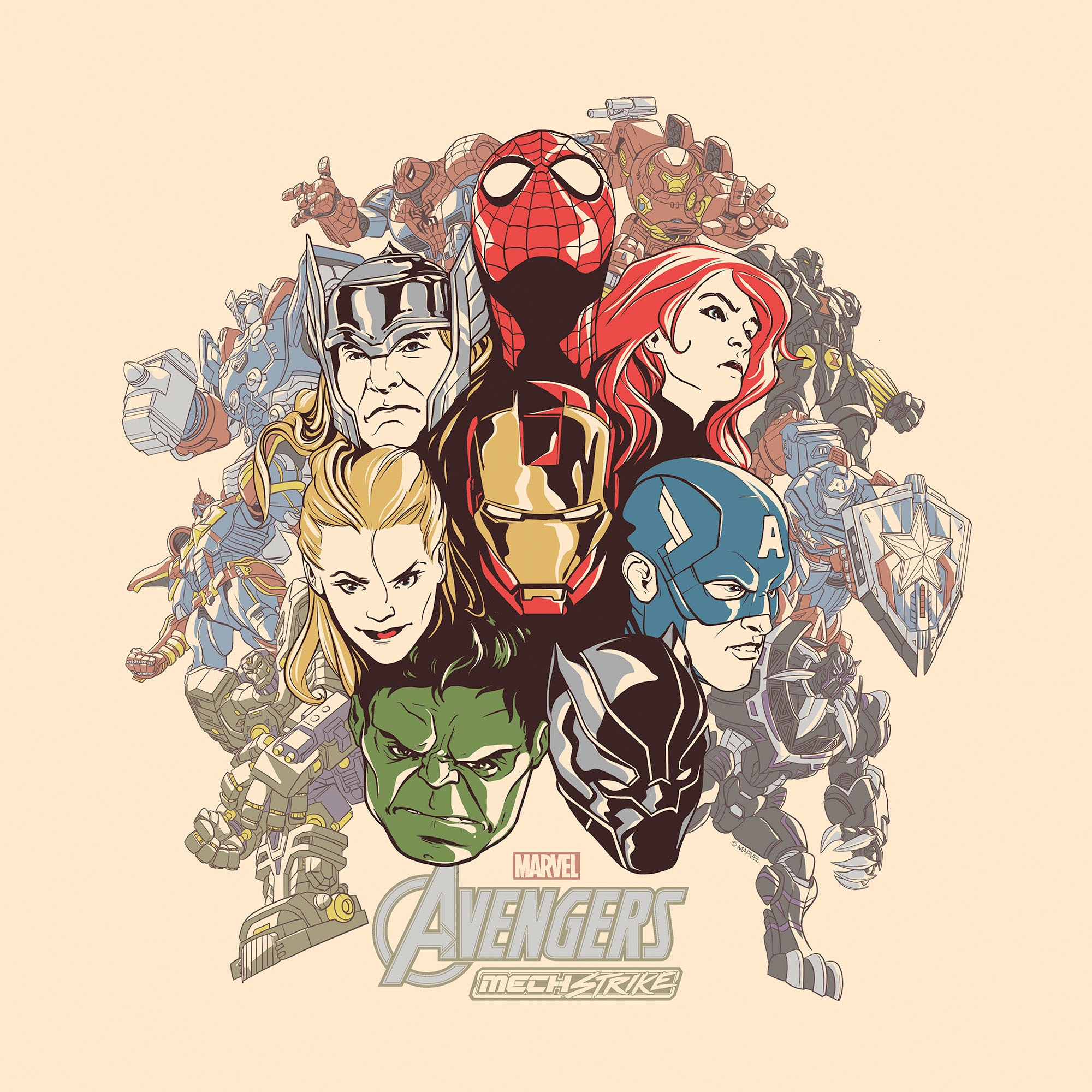 Komar Leinwandbild »Avengers Strike Back - Grösse 40 x 40 cm«, Disney, (1 St., 40 x 40 cm (Breite x Höhe), Keilrahmenbild mit Echtholzrahmen, Kinderzimmer