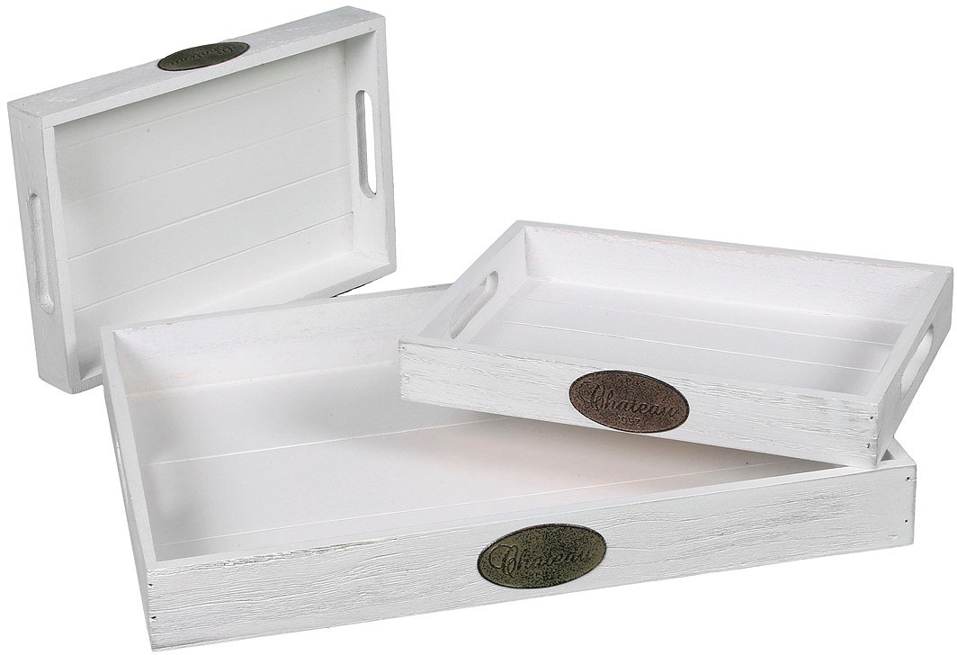 Image of Ambiente Haus Tablett »Tablett weiss shabby 3er Set«, (1 tlg.) bei Ackermann Versand Schweiz