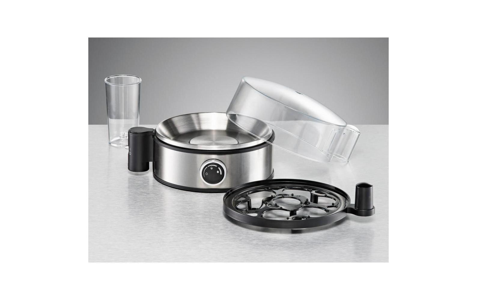 Rommelsbacher Eierkocher »20.ER 400 7 Eier, Silberfarben, Schwarz«, 400 W, Lieferung mit passendem CH-Fixadapter