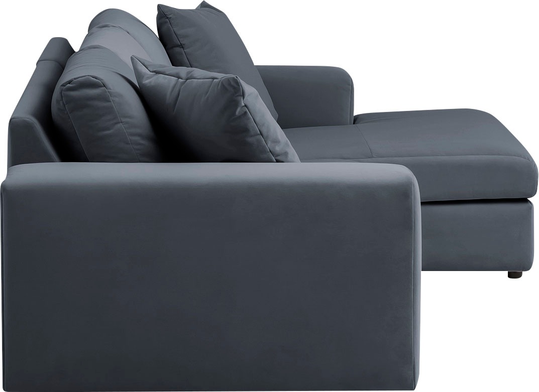 andas Ecksofa »SLEETLAND XXL in Samtvelours oder Vintage-Leder-Optik, L-Form,«, besonders gross und bequem