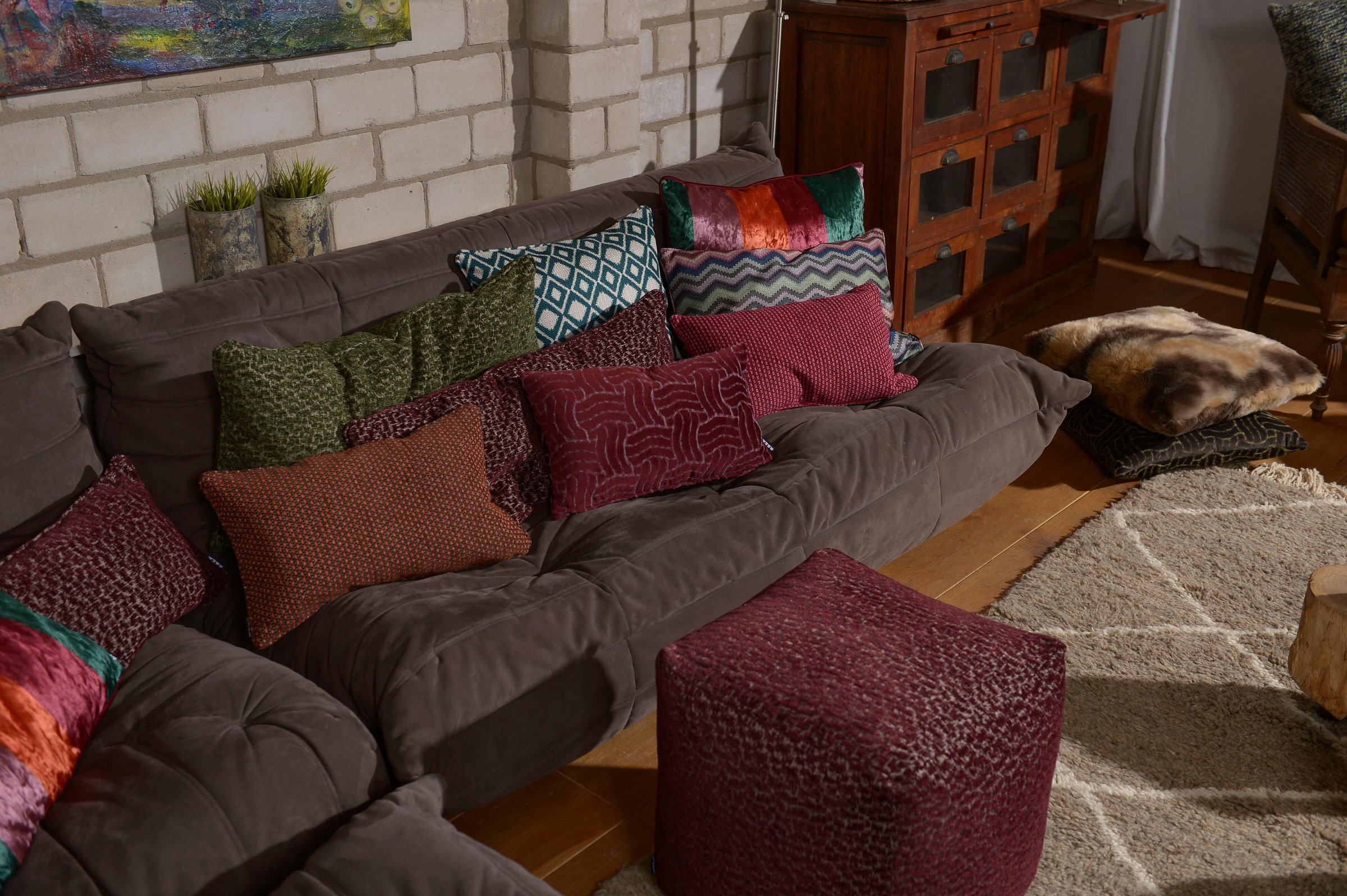 H.O.C.K. Dekokissen »Lima« mit feinem Muster, Kissenhülle mit Füllung, 1 Stück