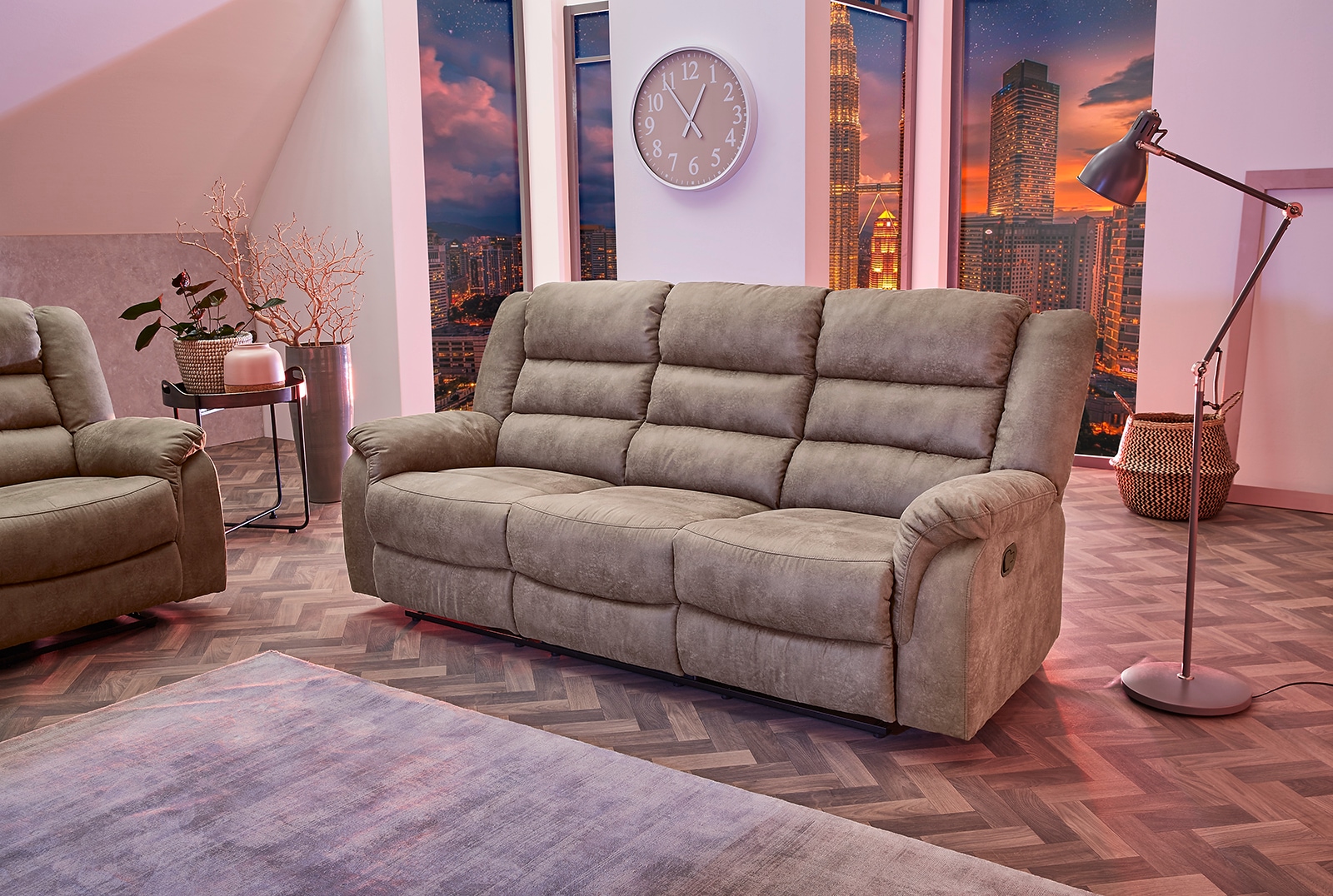 Image of Jockenhöfer Gruppe 3-Sitzer "Cleveland, B: 212 cm" mit Relax- & Liegefunktion, Federkern-Polsterung