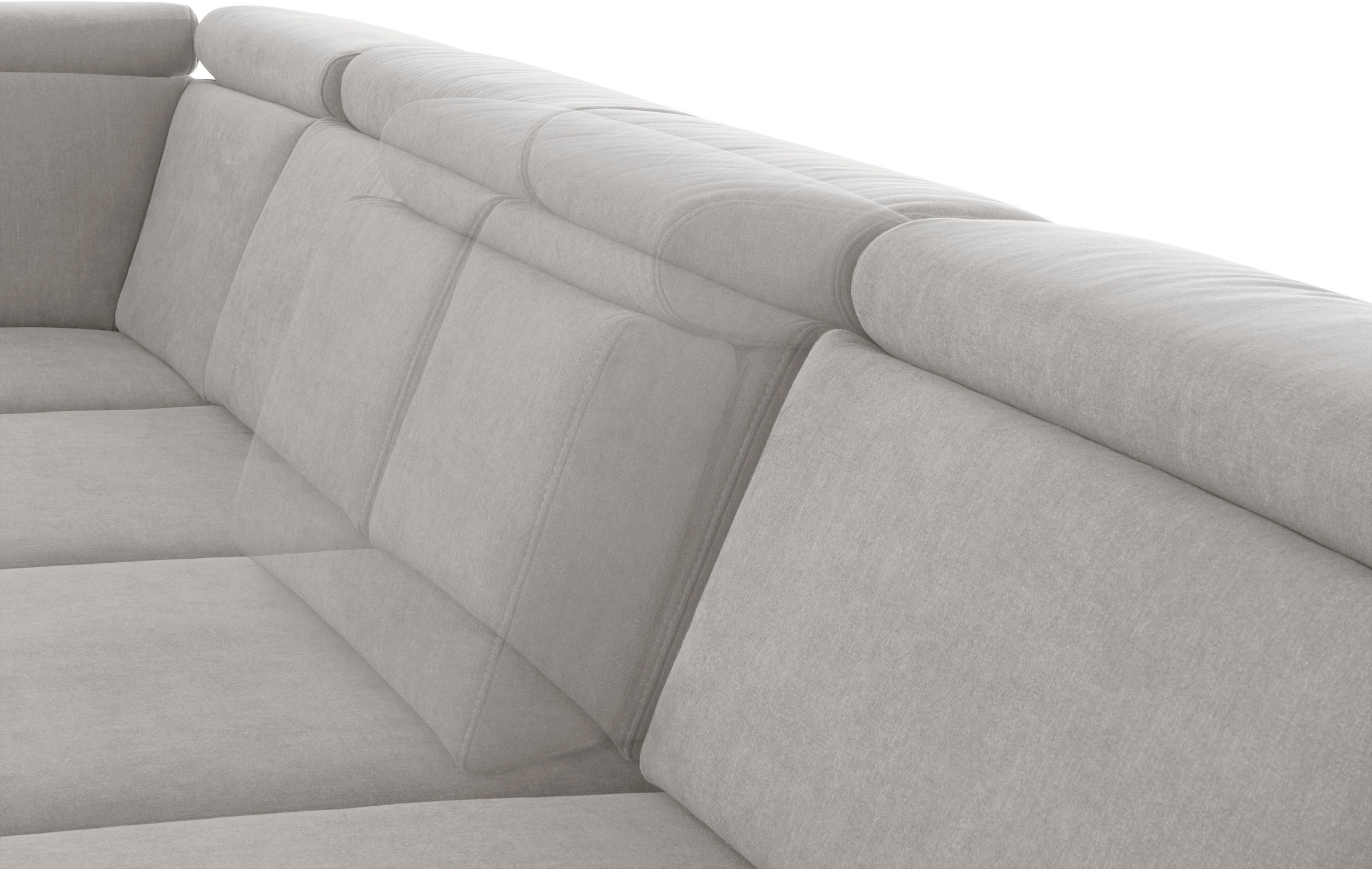 sit&more Wohnlandschaft »Brisbane U-Form«, Fusshöhe 15 cm, inklusive Sitztiefen-, Armteil- und Kopfteilverstellung